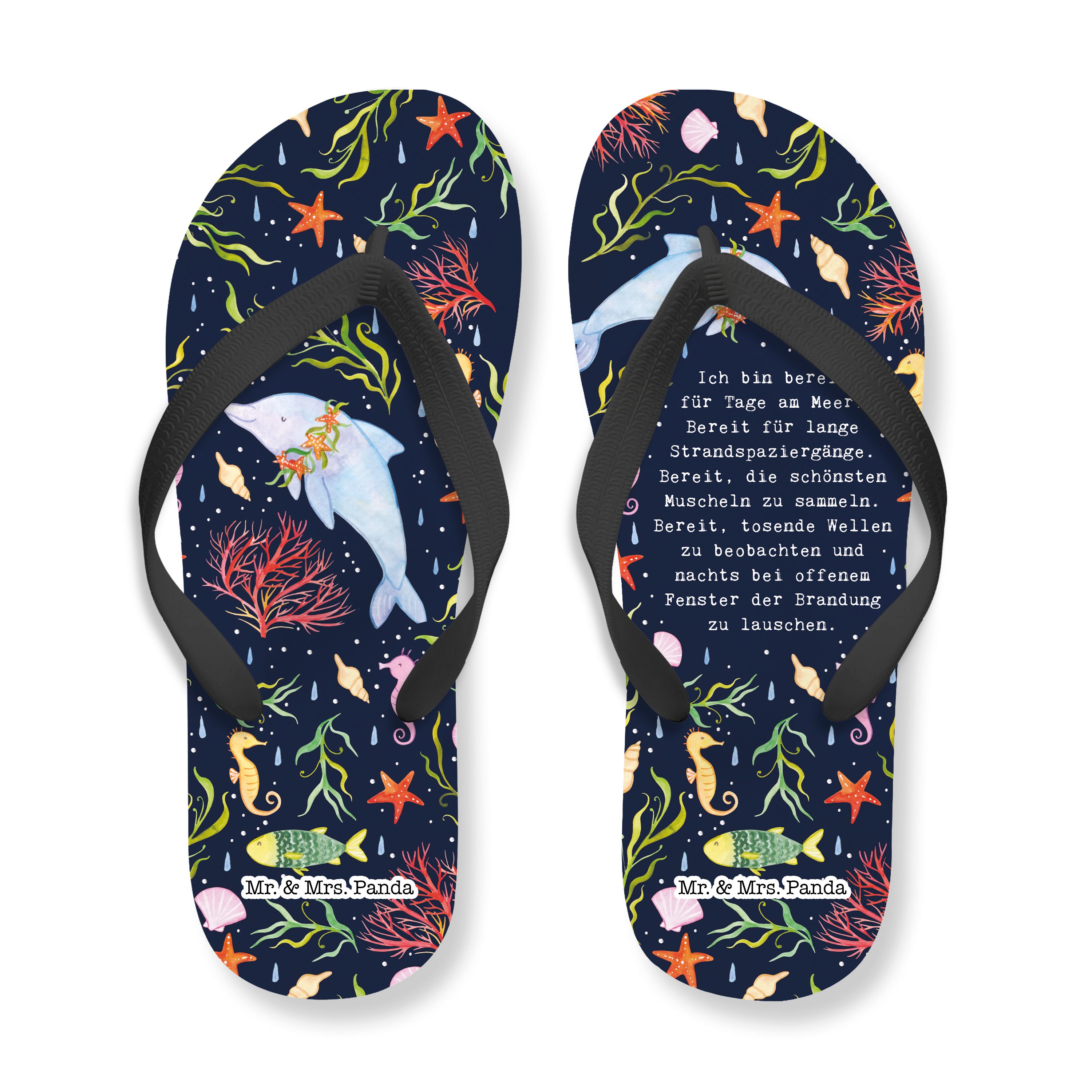 Mr. & Mrs. Panda Unter dem Meer - Weiß - Geschenk, Naturliebhaber, Sommerschuhe, Zehen Badeschuh (1-tlg)