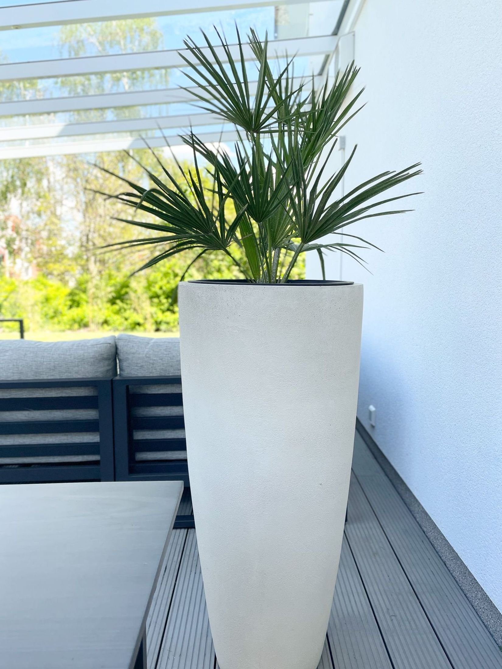VIVANNO Pflanzkübel »Pflanzkübel Blumenkübel Fiberglas Steinoptik "City