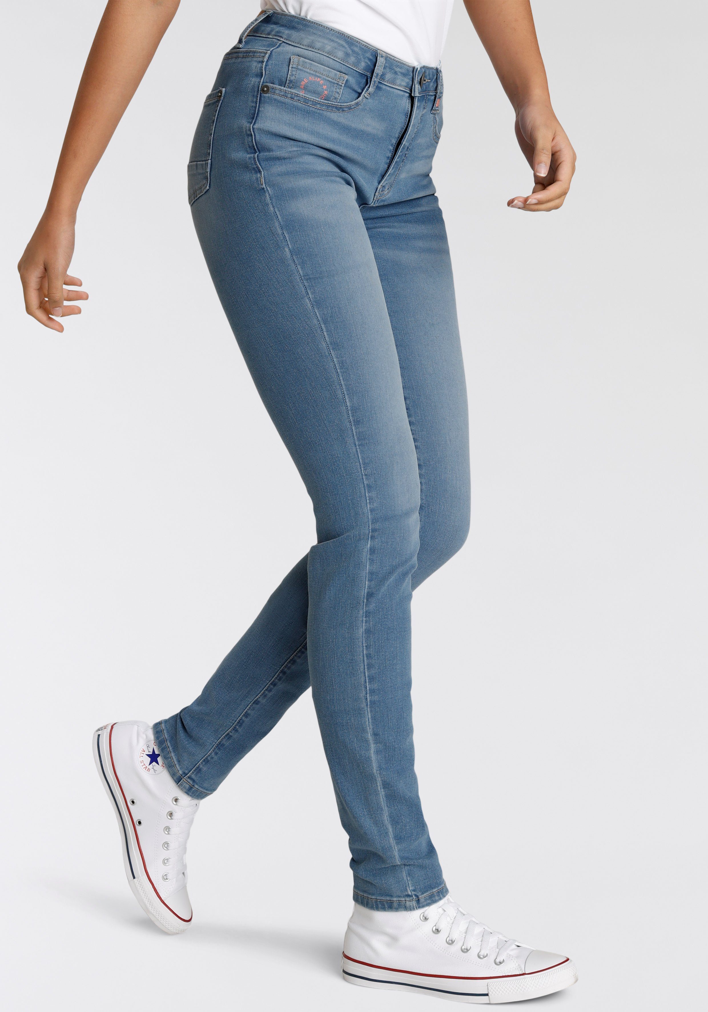 used Kickin Alife High-waist-Jeans NolaAK KOLLEKTION & NEUE Slim-Fit blue