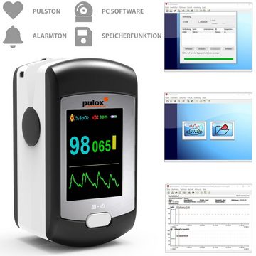 pulox Pulsoximeter PO-300 mit Alarm, Pulston inkl. Software