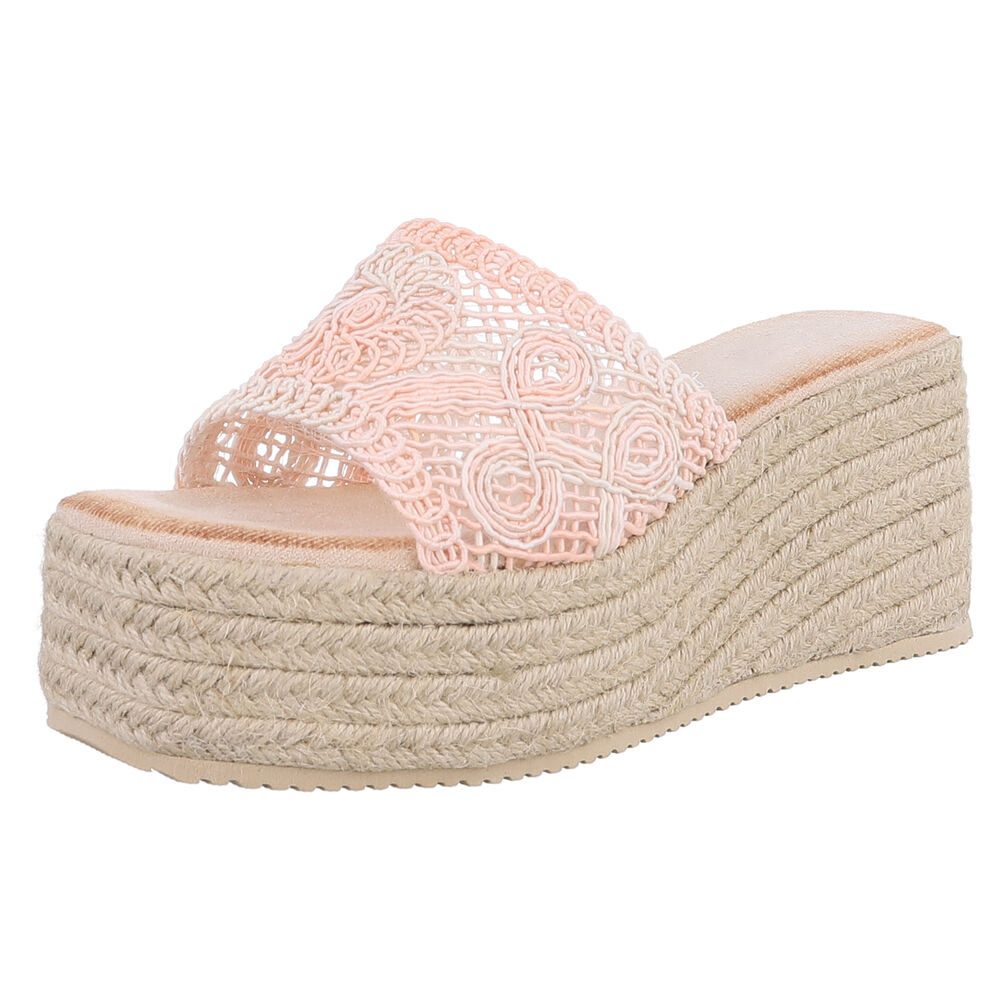 Ital-Design Wedge-Pantoletten mit Stickerei für Damen günstig online kaufen