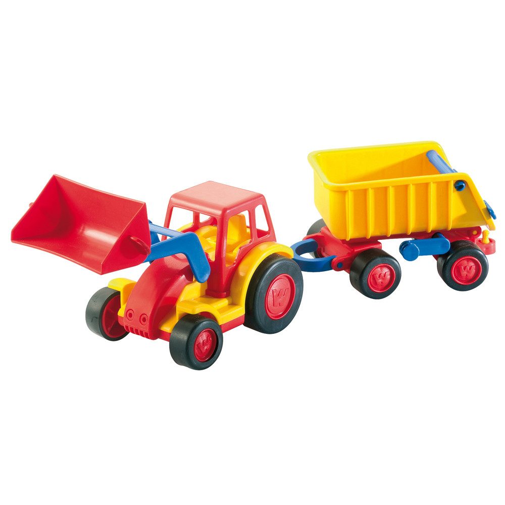 Spielzeug-Traktor Wader - Basics Traktor mit Schaufel und Anhänger