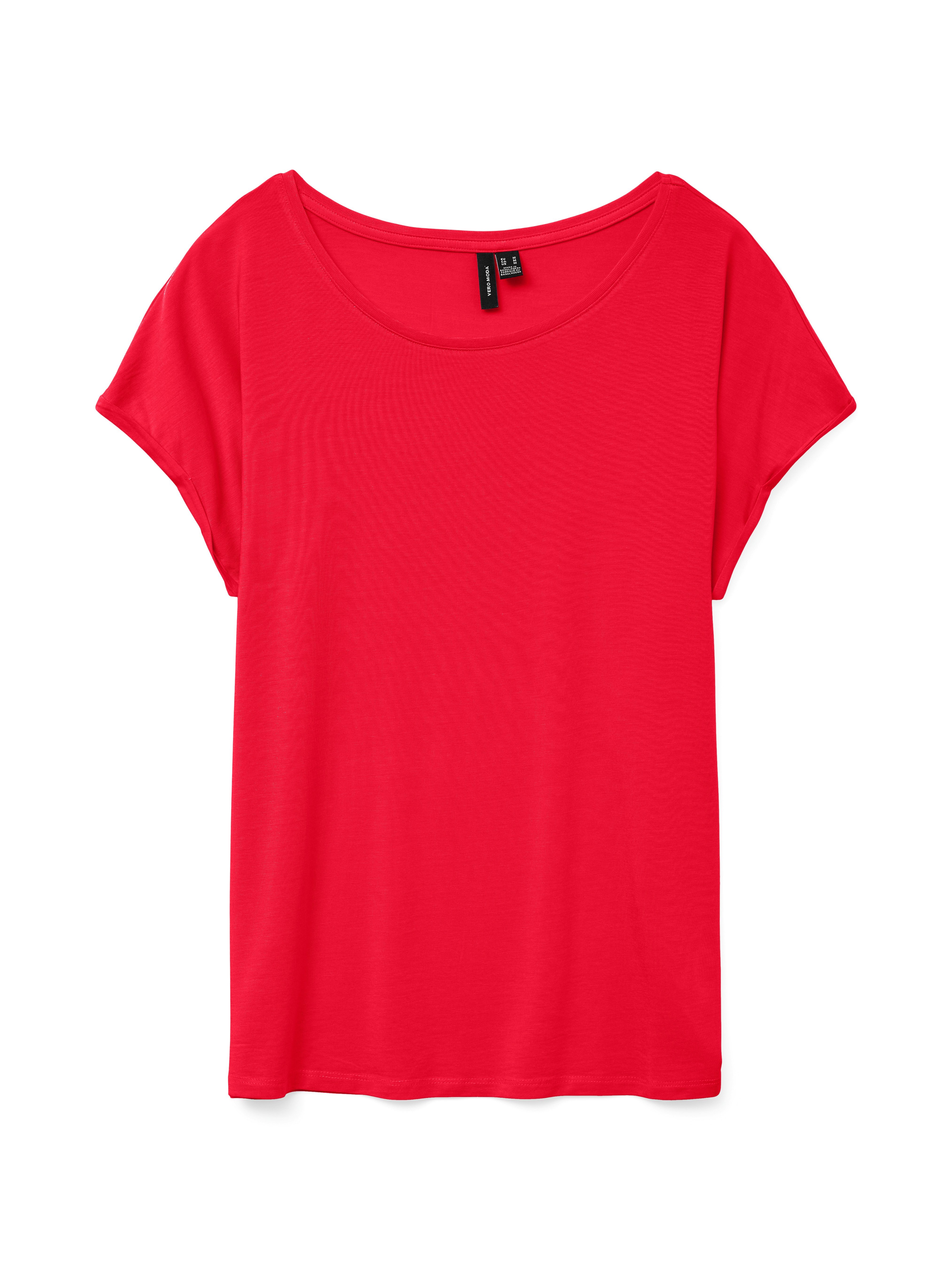 Vero Moda T-Shirt VMAVA PLAIN SS TOP JRS NOOS Materialmix, regular fit – Bild 4 von 4