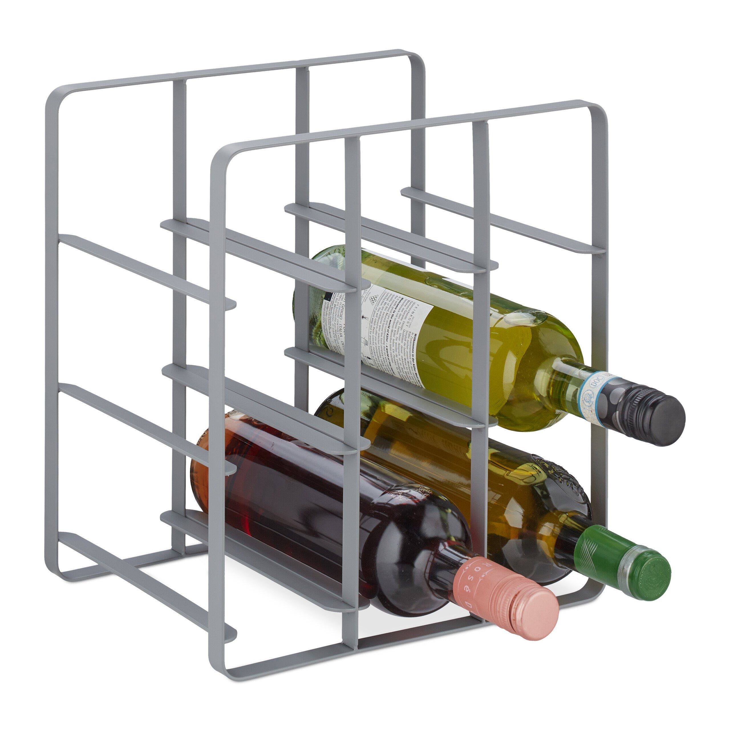 relaxdays Weinregal Metall für 9 Flasche