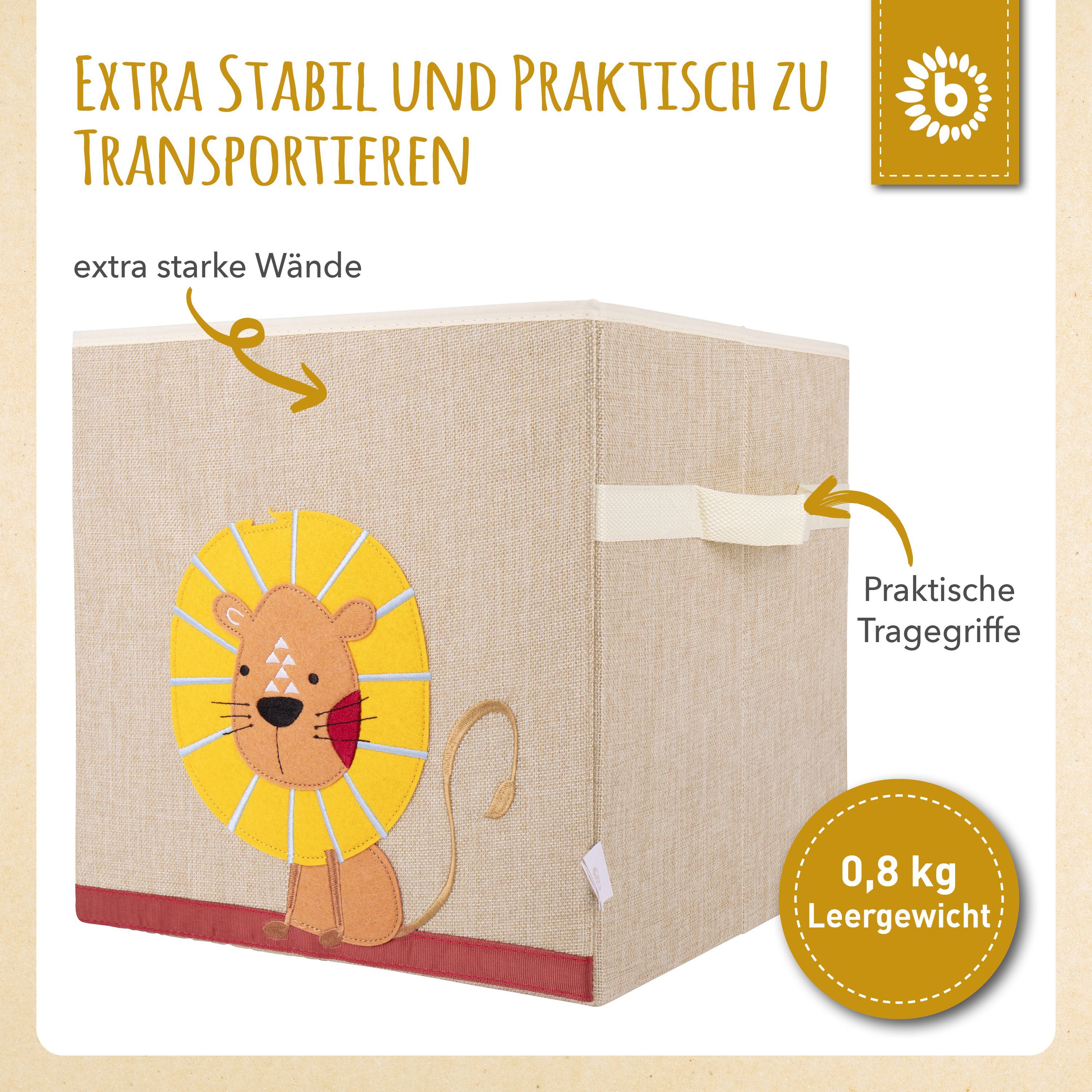 Aufbewahrung Süße Kallax Löwen Regal Aufbewahrungsbox Motiv Kinder ca. Kiste faltbar Kallax Spielzeugtruhe für 36L Spielzeug Storage BIECO Boxen für Bieco Spielzeug Aufbewahrungsbox 33x33x33 Kallax Box