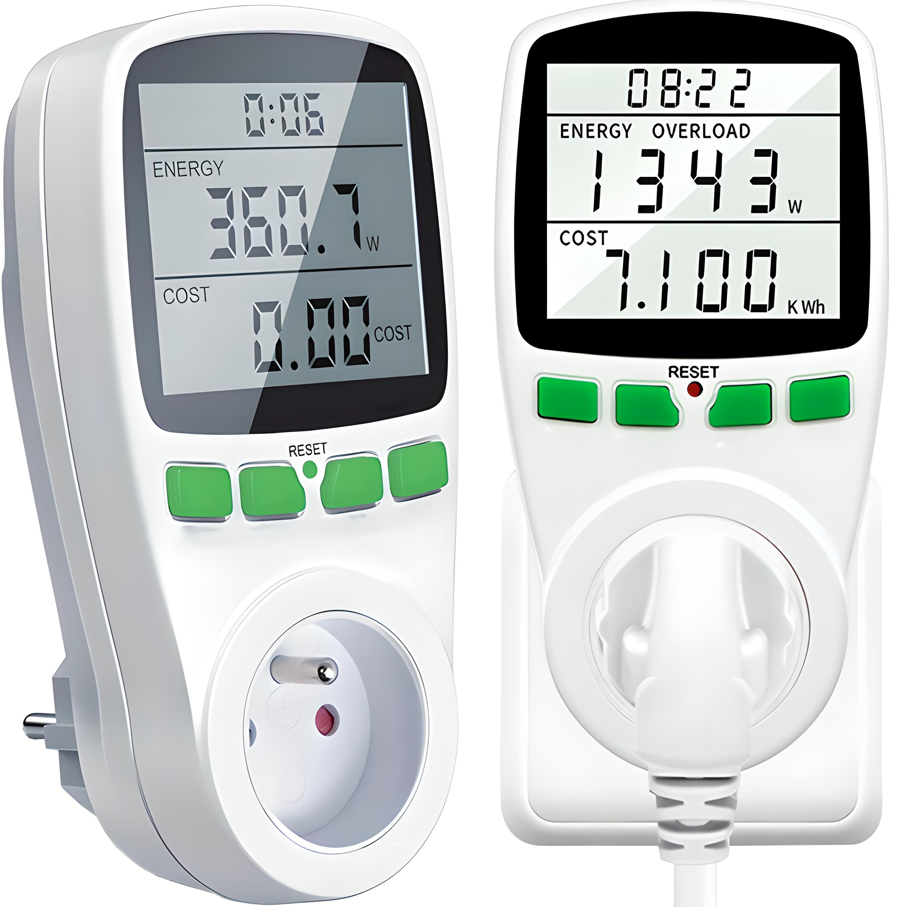 Retoo Energiekostenmessgerät Wattmeter Leistungsmesser Einspeisezähler Stromzähler Energiemonitor, Set, Wattmeter Bedienungsanleitung Originalverpackung, Stecker Typ C, Anzeigen der Spannung und Stromentnahme im Netzwerk