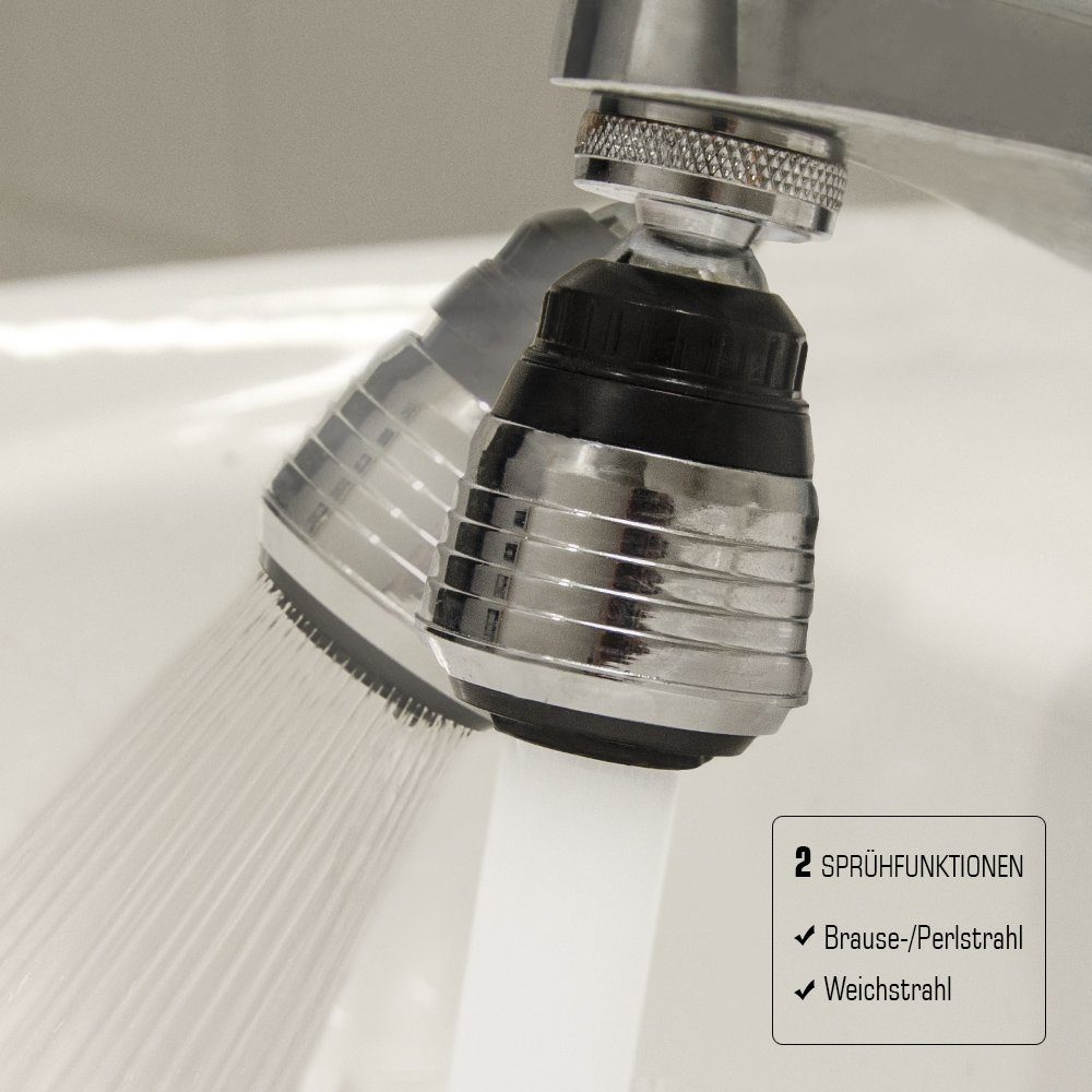 eyepower Waschbeckenbrause Wasserhahn Aufsatz 360° Schwenkbrause günstig online kaufen