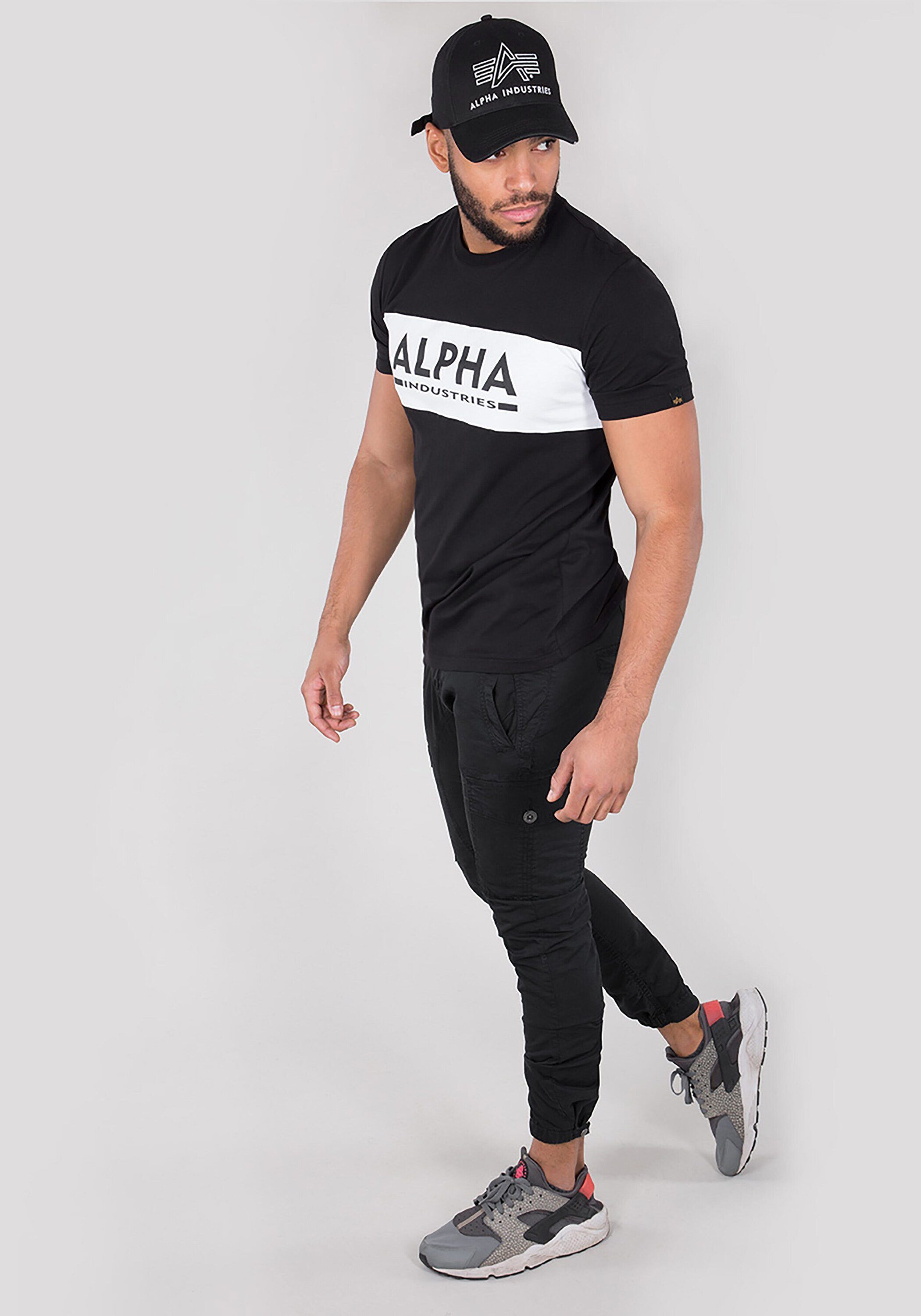 Alpha Industries T-Shirt Alpha Inlay black - T-Shirts T Industries Men Alpha