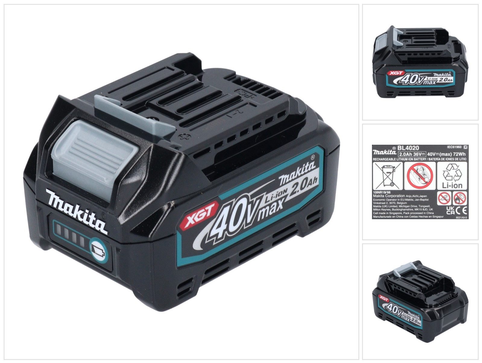 Makita BL 4020 Li-Ion Akku 40 V max. 2,0 Ah XGT (191L29-0) IP64 Schutzklas Akkupacks