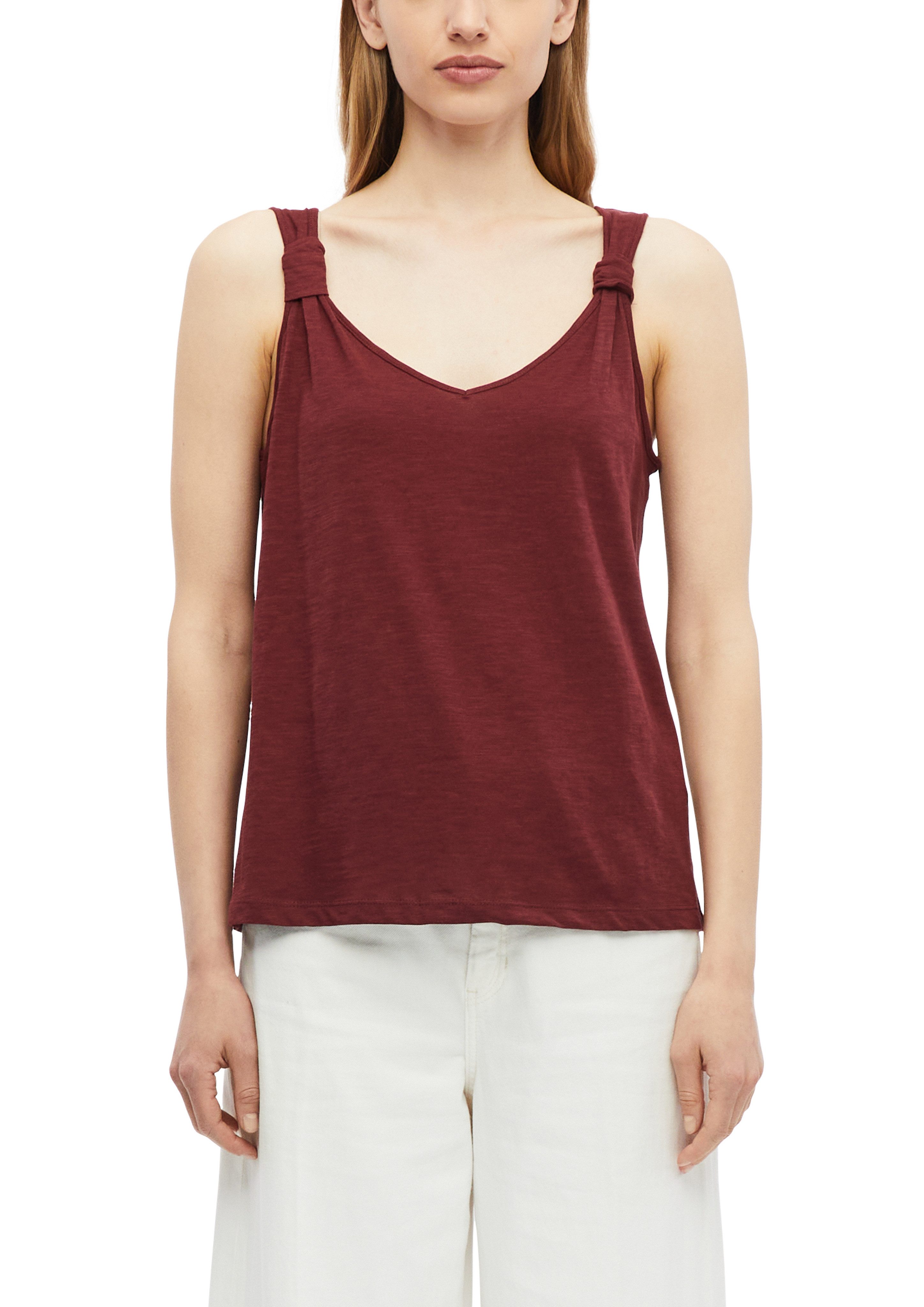 s.Oliver Shirttop Sommertop mit Knoten-Detail