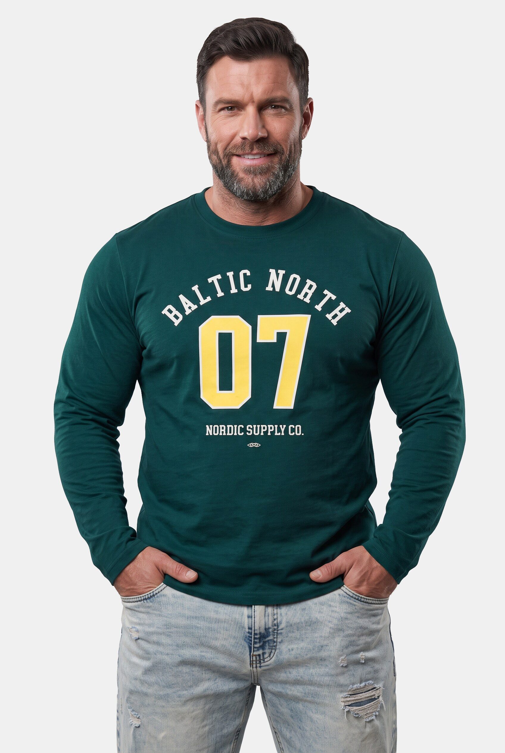 Men Plus T-Shirt Men+ Langarmshirt Print bis 8 XL