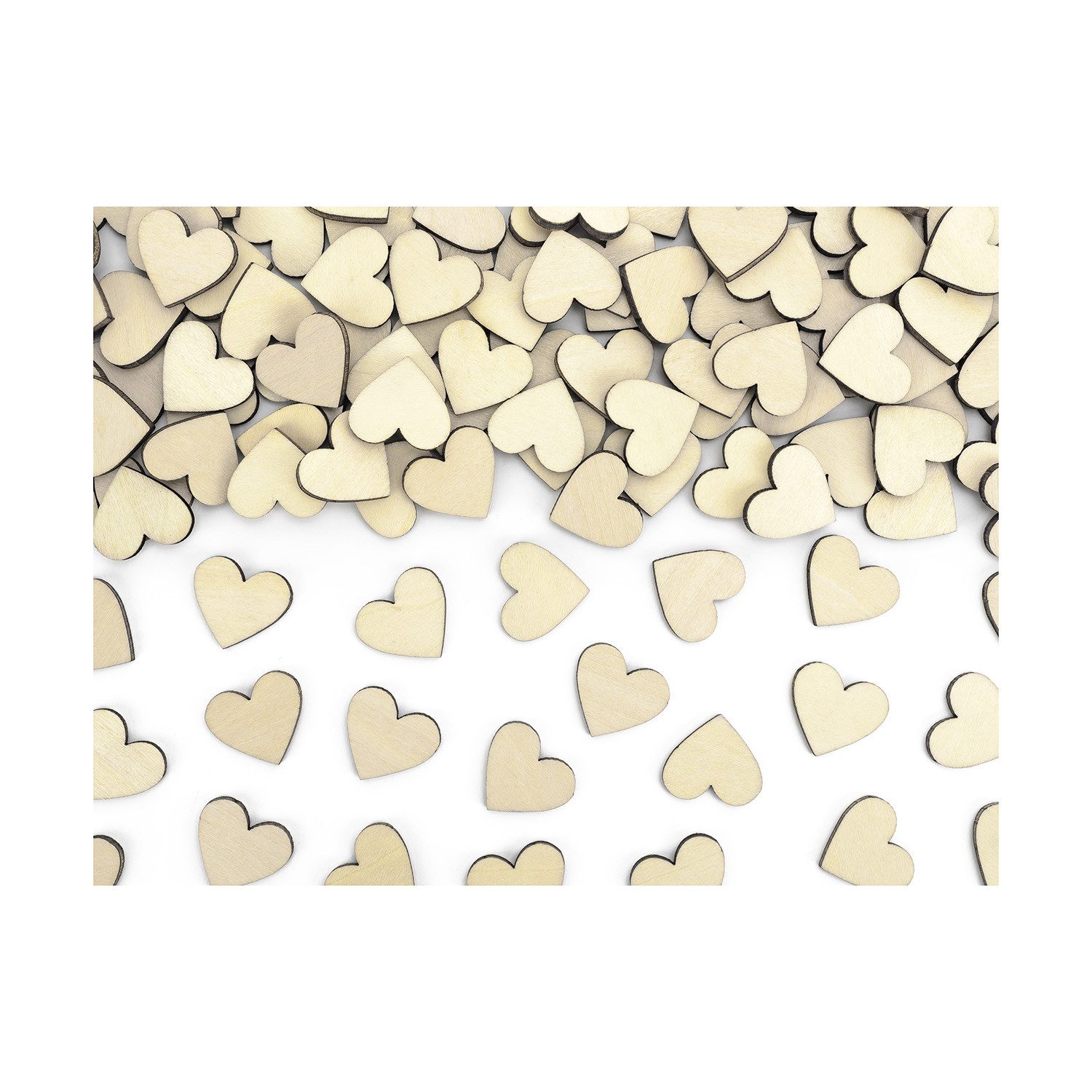partydeco Konfetti Konfetti Herz aus Holz 2 x 2 cm