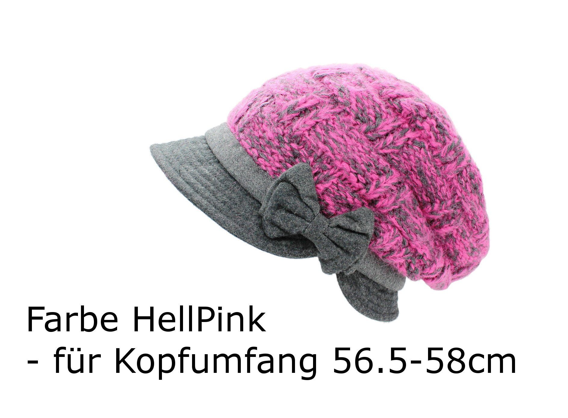 Strickmütze weichem Schirmmütze mit Schirm Strickmütze BM220-HellPink Wintermütze Damen dy_mode Bunte