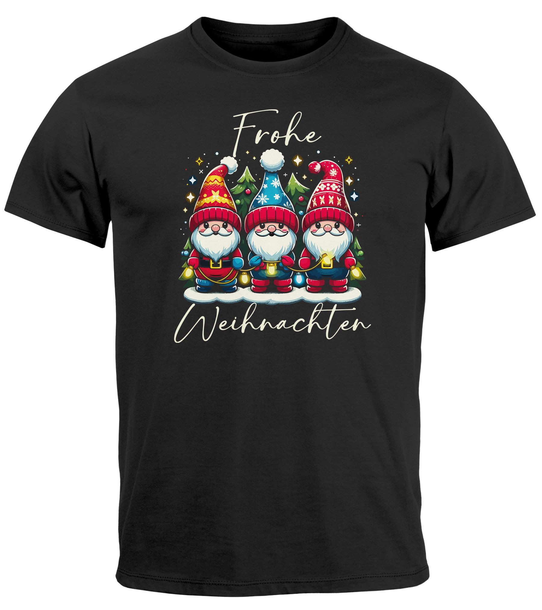 Print-Shirt Herren T-Shirt Frohe Weihnachten Wichtel Weihnachtsoutfit Männer