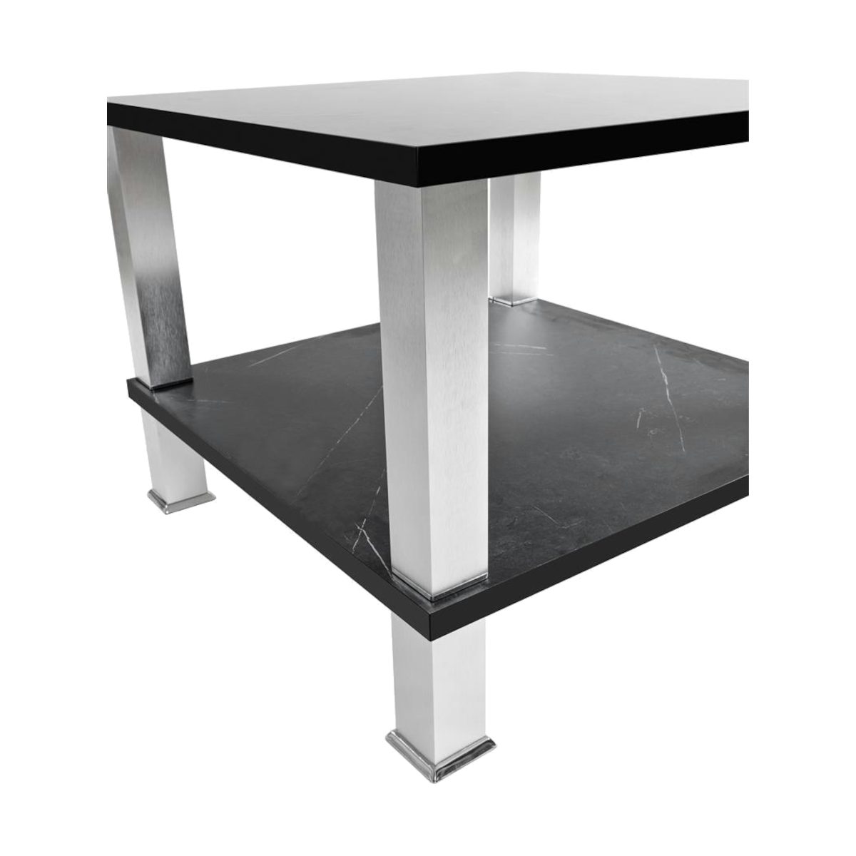 schwarz - Höhe | Couchtisch Marmorschwarz Ablage Marmoropt Tisch), HOOZ (1 cm mit Couchtisch 115x65cm 43 schwarz