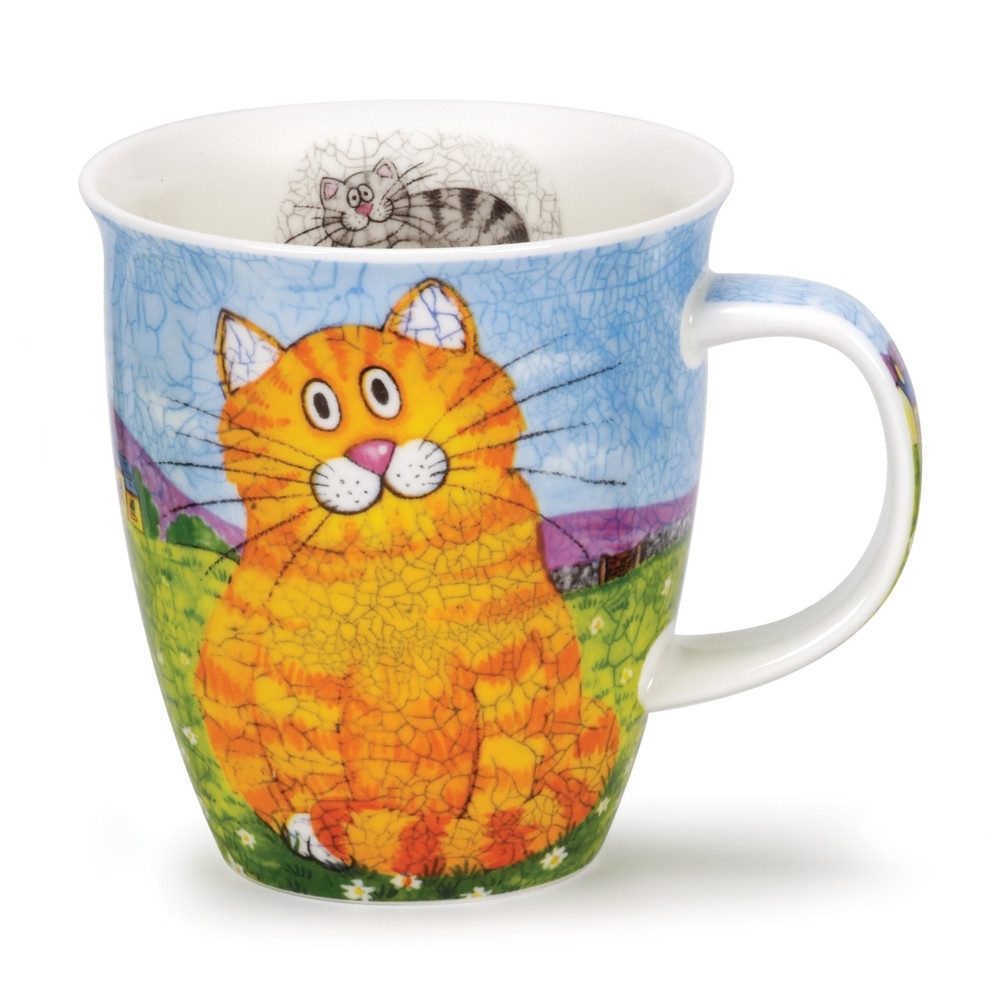 Dunoon Tasse Happy Cats rot Nevis 0,48 l fine bone china Porzellan, 1-tlg.