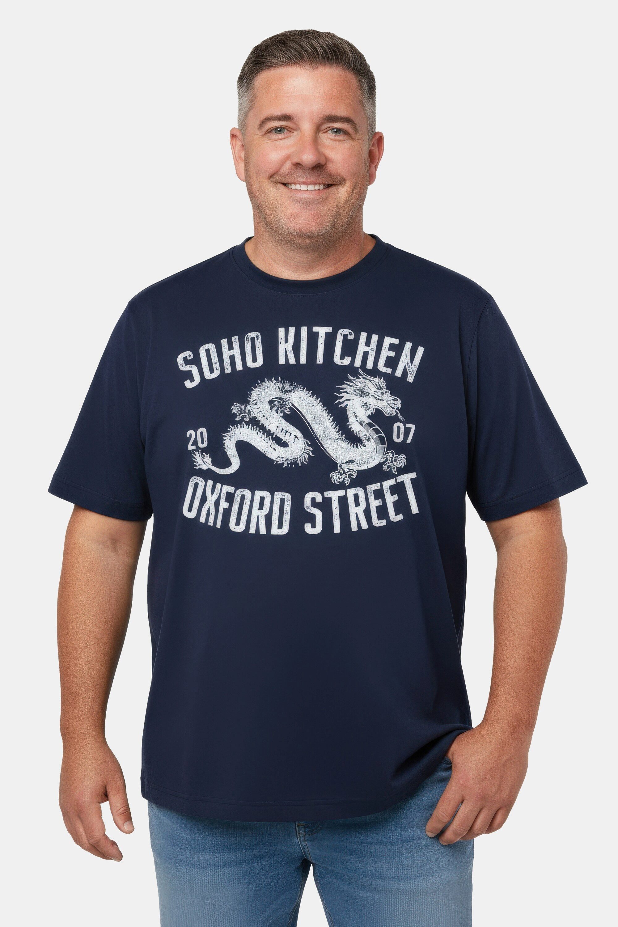 T-Shirt T-Shirt Brustprint Halbarm Rundhals