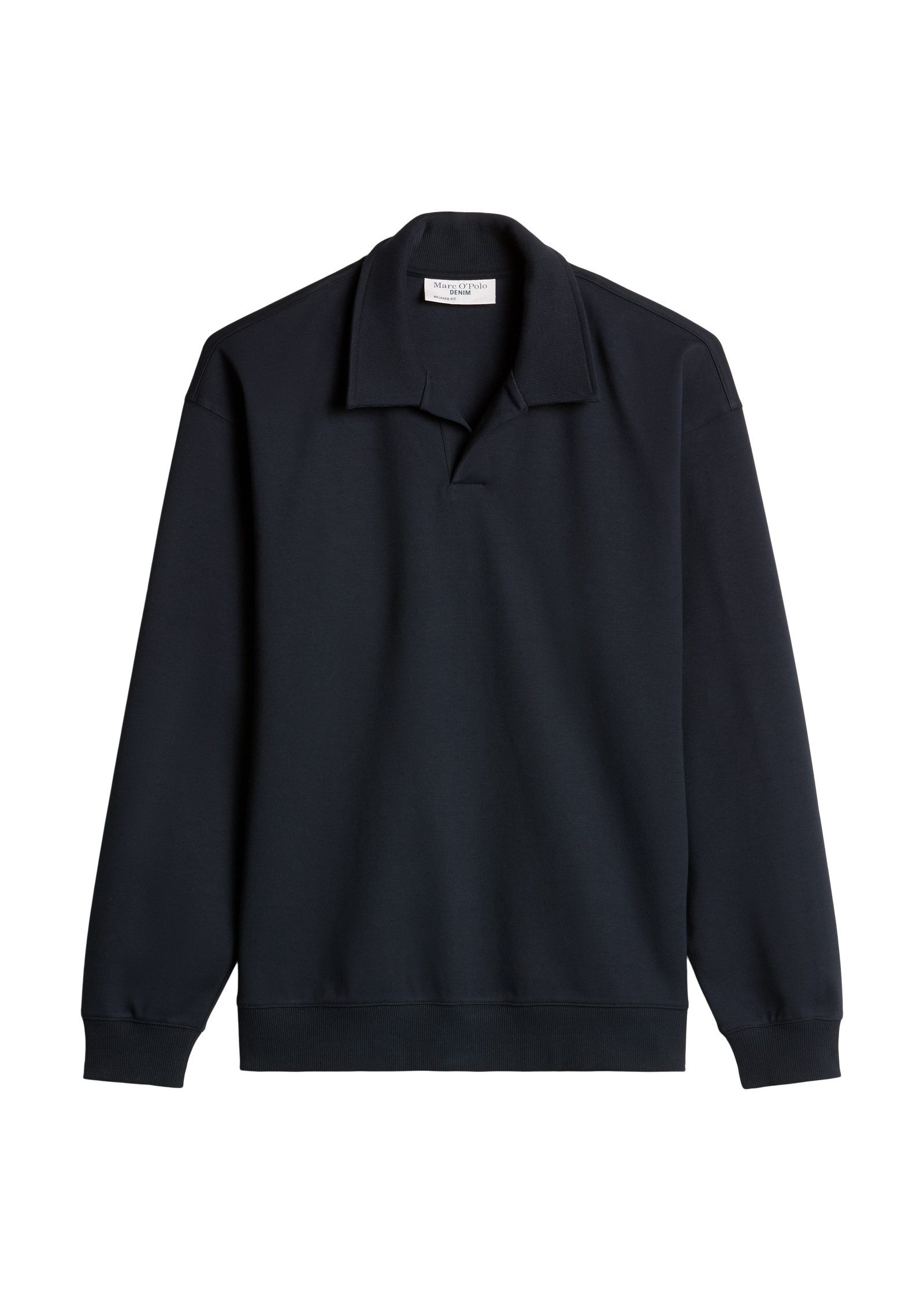 Marc O'Polo DENIM Langarm-Poloshirt Polo-Sweatshirt regular aus schwerem Interlock Jersey – Bild 5 von 5