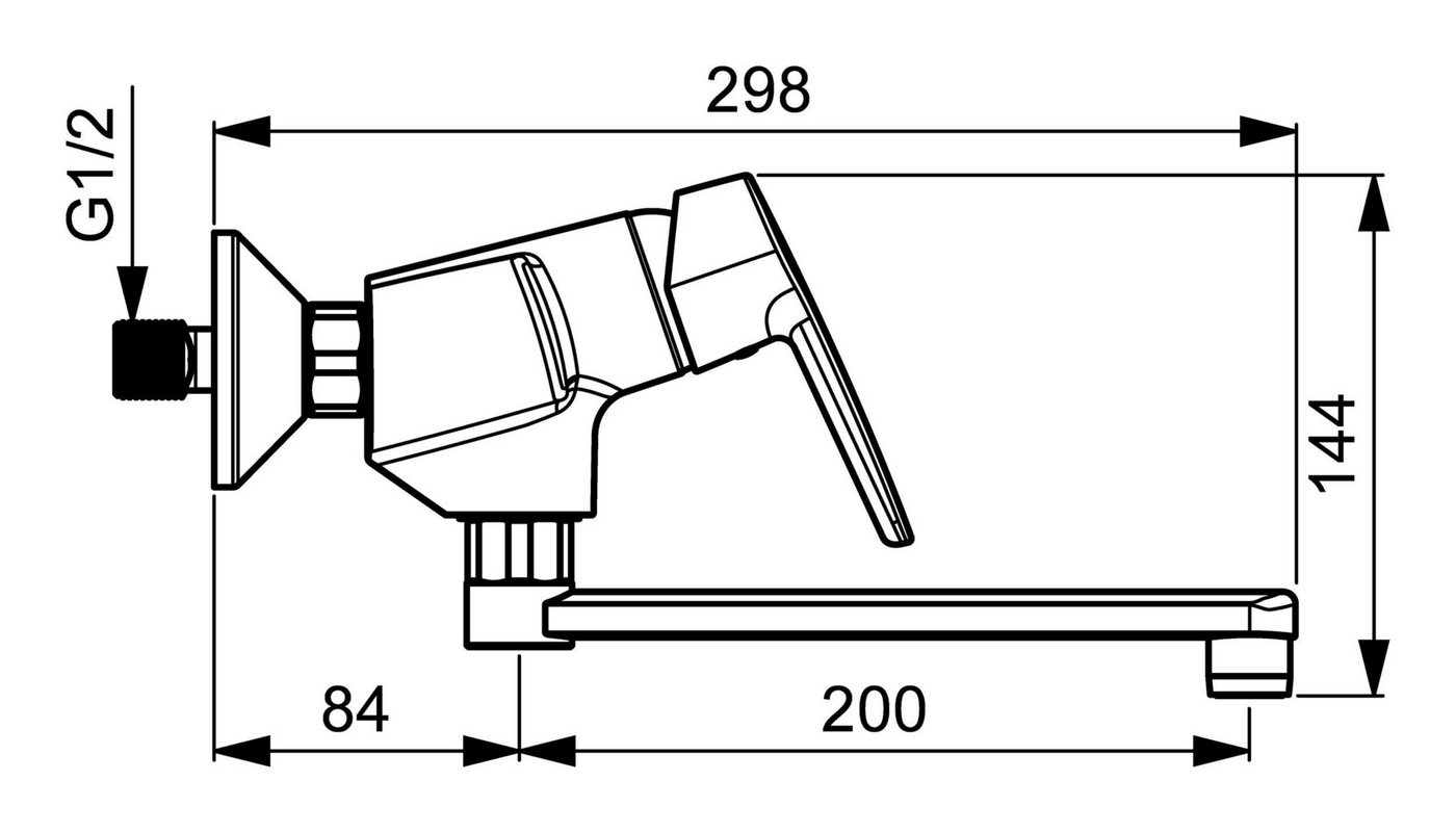Thumbnail - HANSA Waschtischarmatur Hansapolo Spültisch-Einhand-Wandbatterie Ausladung 284 mm