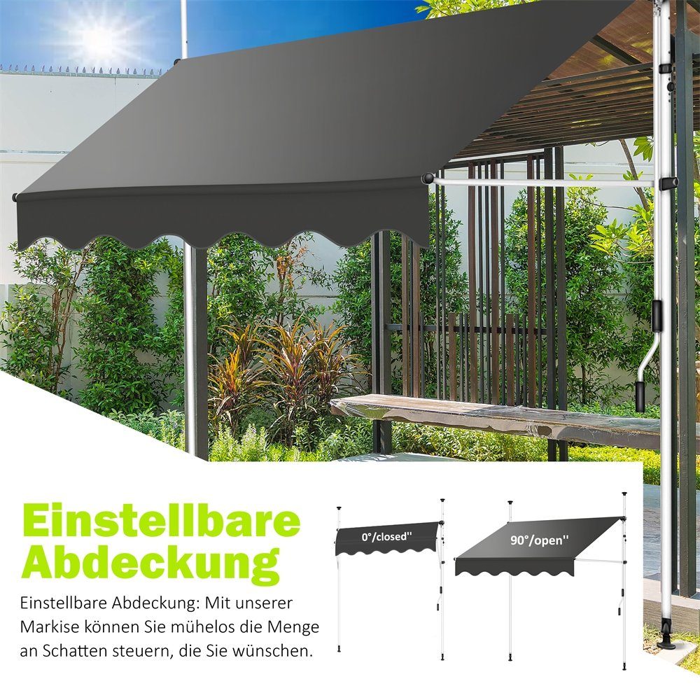 Mucola Klemmmarkise Klemmmarkise Balkon Markise Sonnenschutz günstig online kaufen