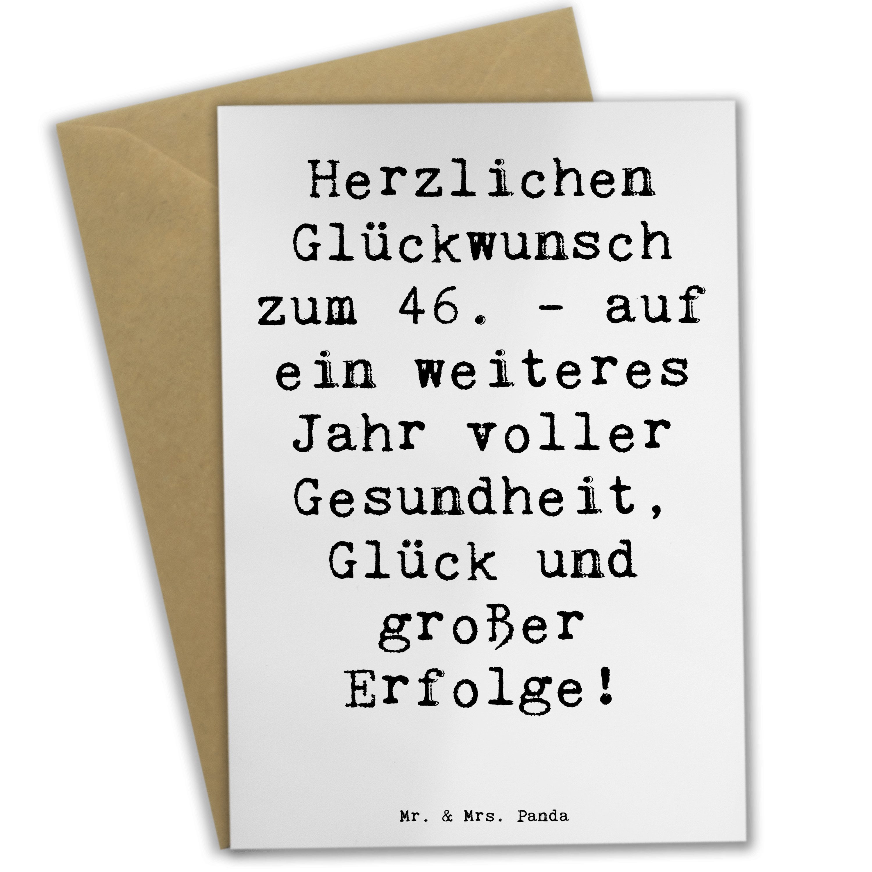 Grußkarte Spruch 46. Geburtstag Glückwünsche - Weiß - Geschenk, Erfolge, Jubilä