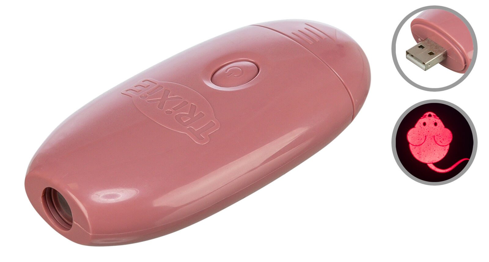 TRIXIE Tier-Intelligenzspielzeug LED Pointer Catch the Light, Maus, USB - diverse - 8,5 cm, Kunststoff