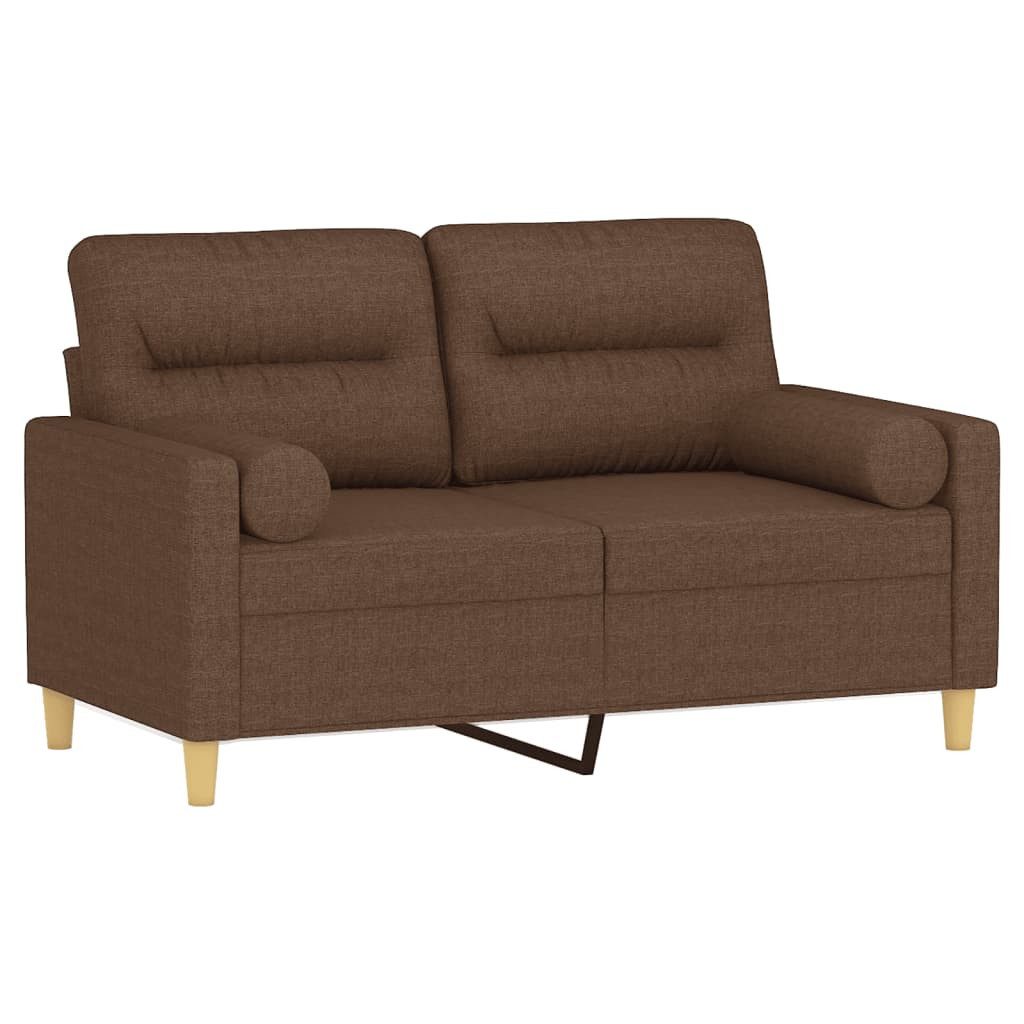 vidaXL Sofa 2-Sitzer-Sofa mit Zierkissen Braun günstig online kaufen