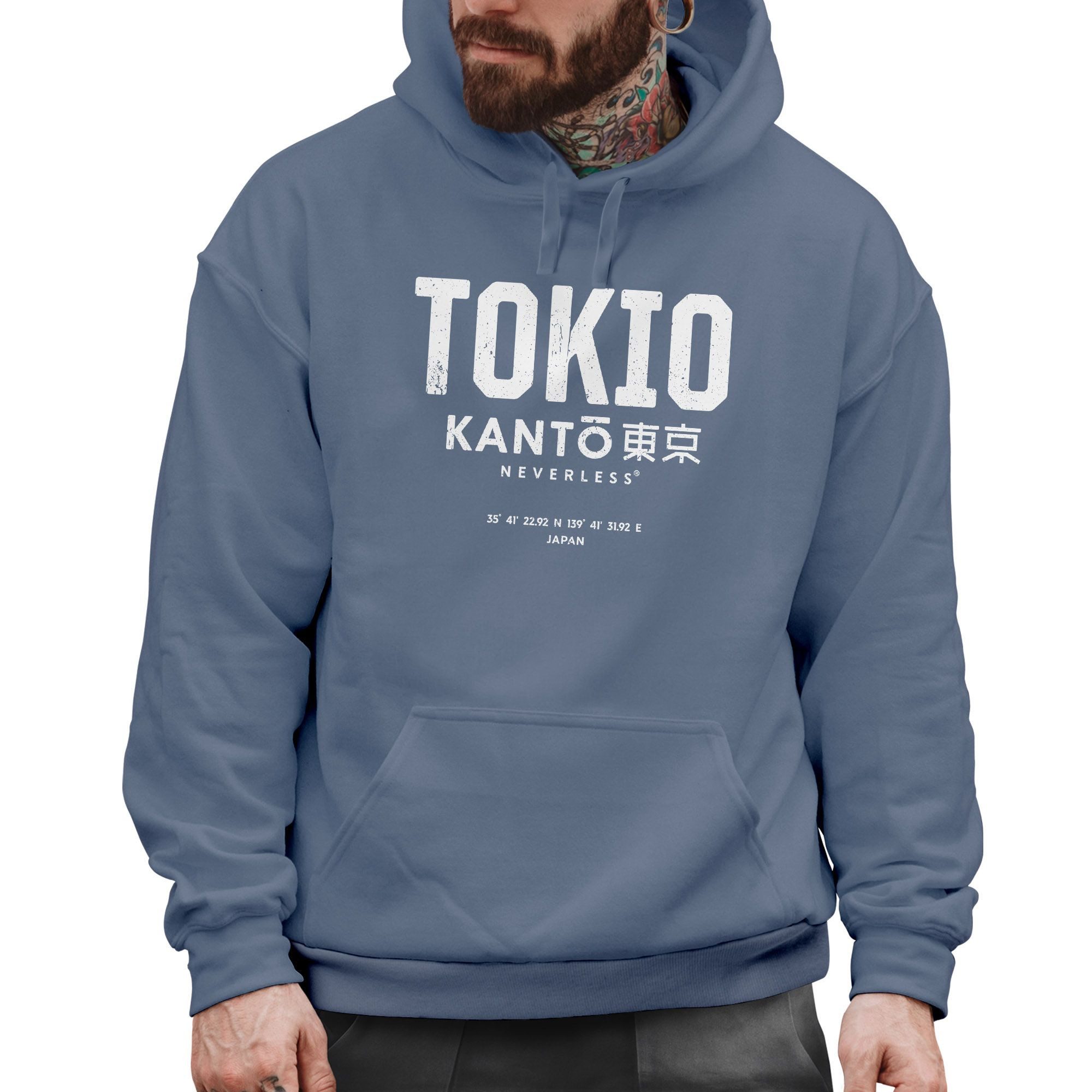 Neverless Hoodie Hoodie Herren Frontprint Tokyo Japan Japanische Schriftzei günstig online kaufen