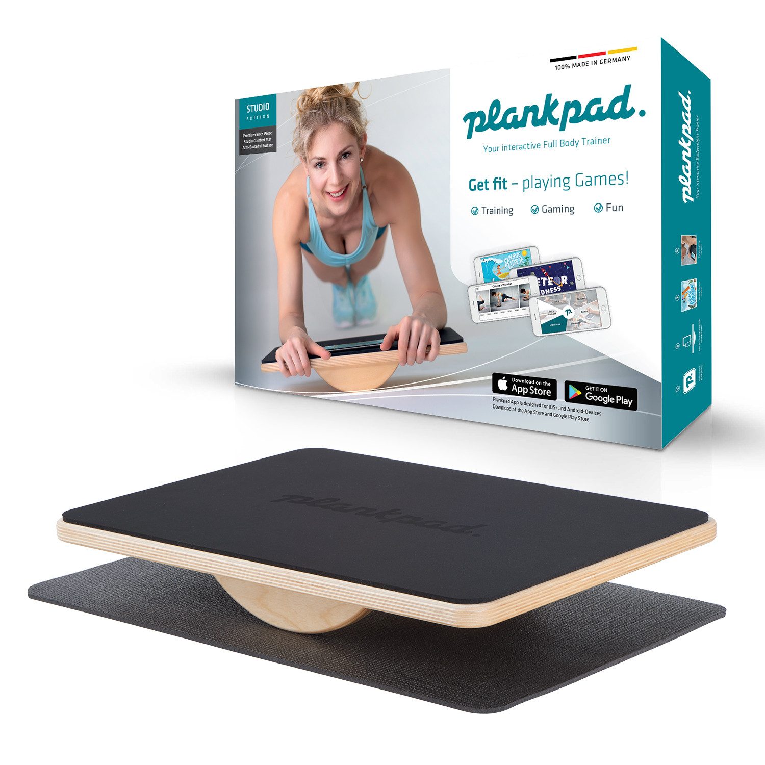 plankpad Balanceboard Plankpad STUDIO interaktives Plank-Board mit App, Made in Germany