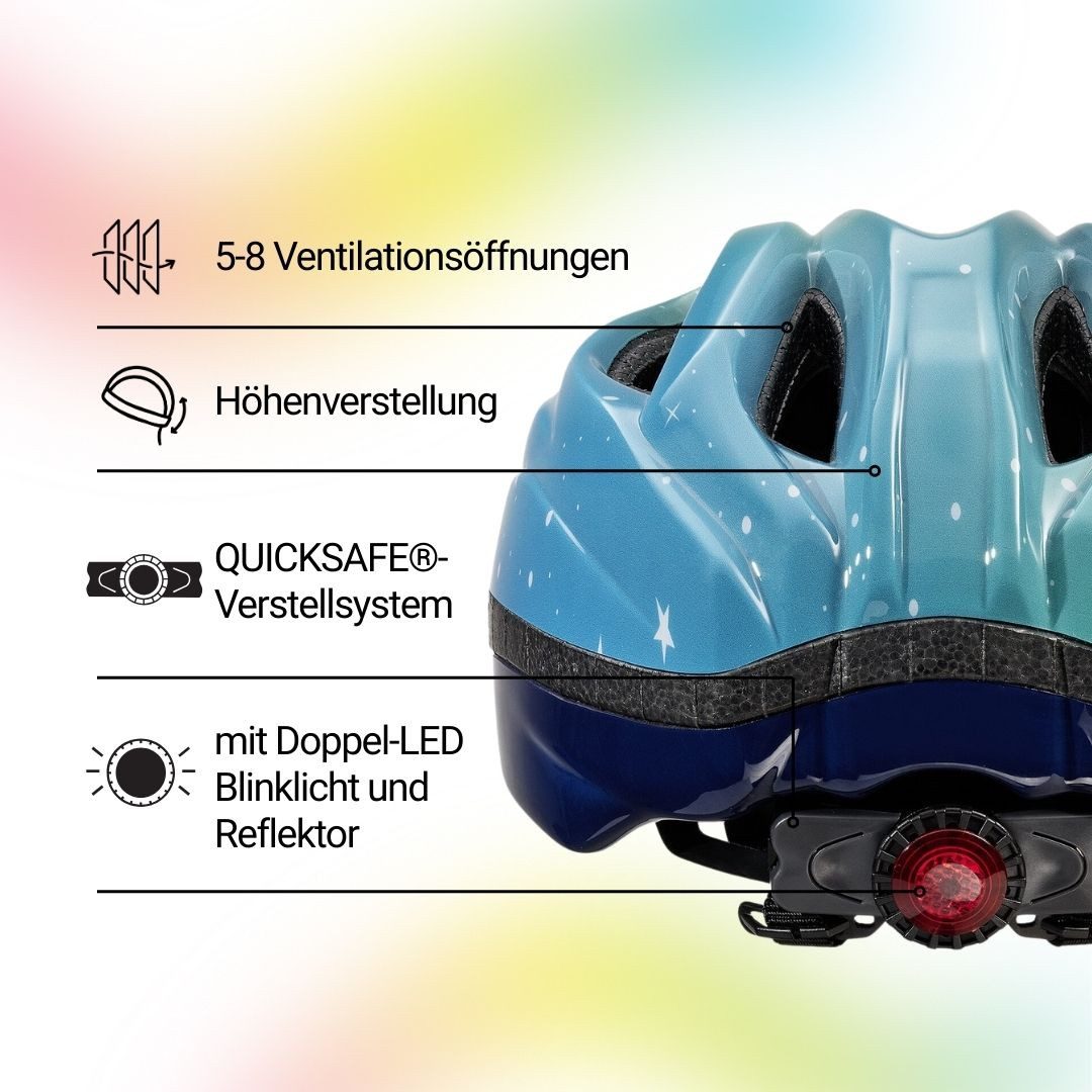 KED Fahrradhelm Meggy II Trend Kinderhelm, LED Rücklicht, MaxShell Technologie Und Präzise Größenverstellung