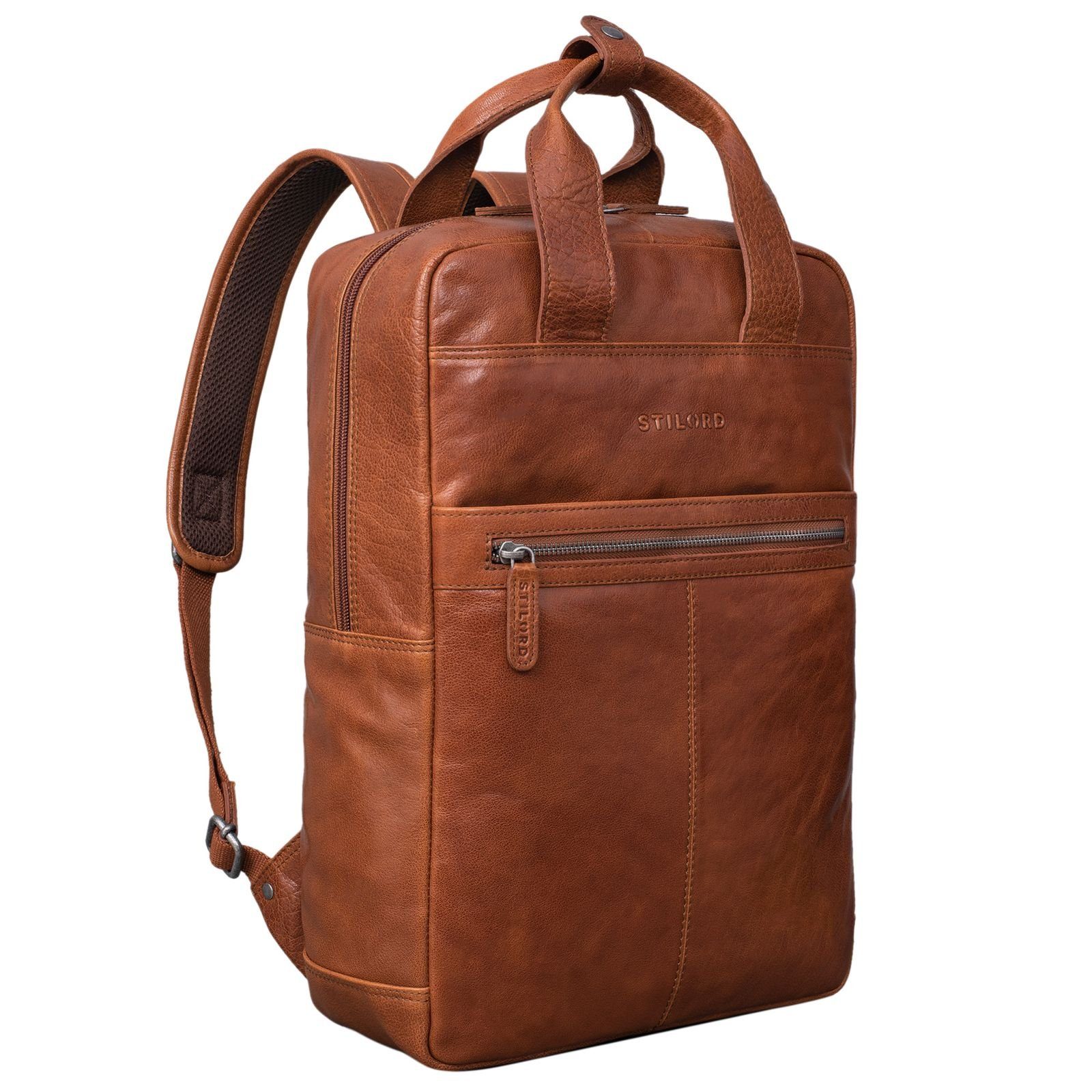 Notebook-Rucksack "Bryn" Leder Rucksack mit Laptopfach XL Business Rucksack Herren Damen
