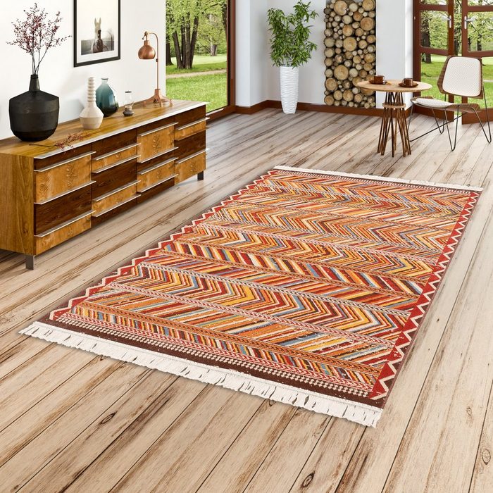 Designteppich Designer Vintage Teppich Mara Stripes Pergamon Rechteckig Höhe: 4 mm