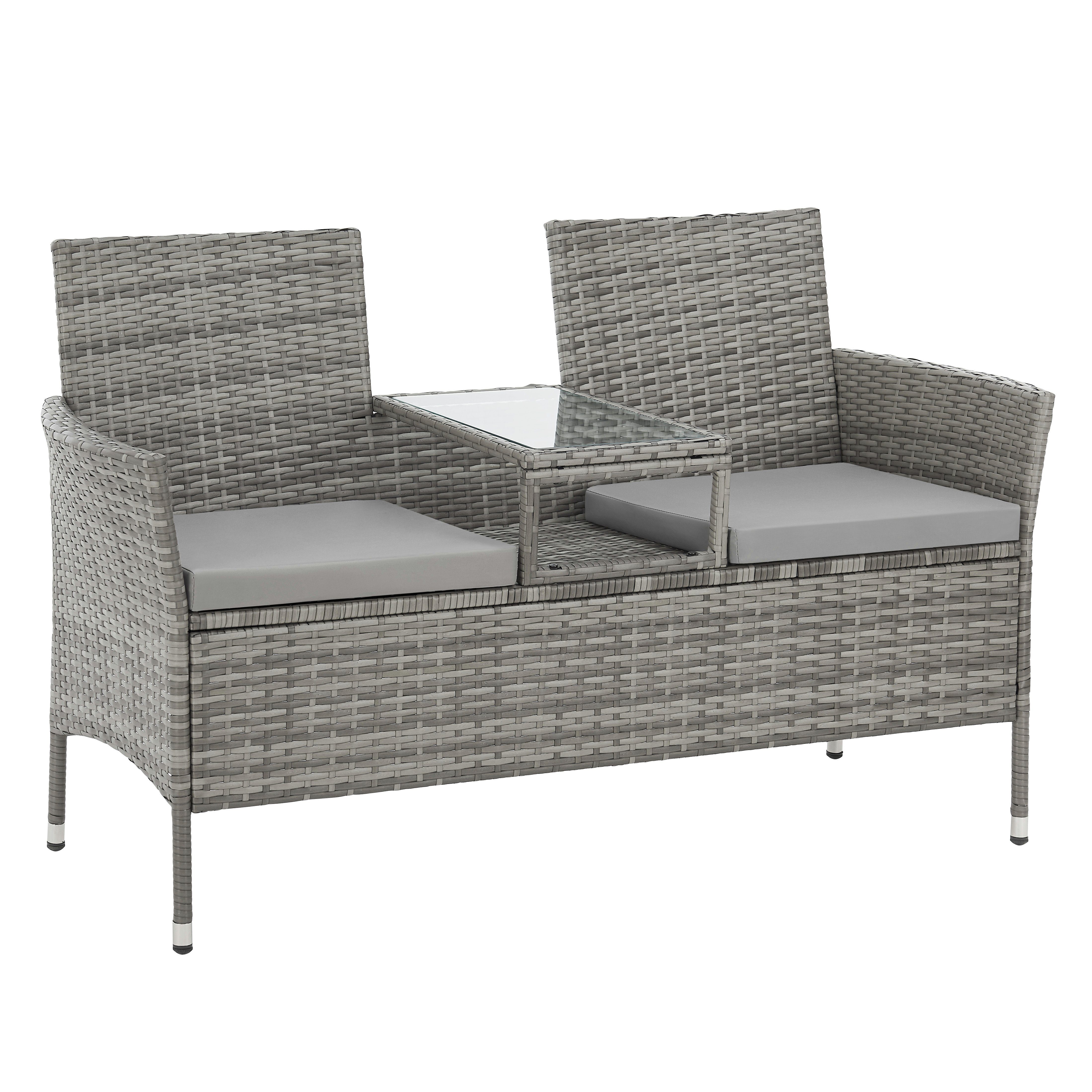 SVITA Gartenbank CHICAGO, 2-Sitzer, Rattanbank, Polyrattan, günstig online kaufen