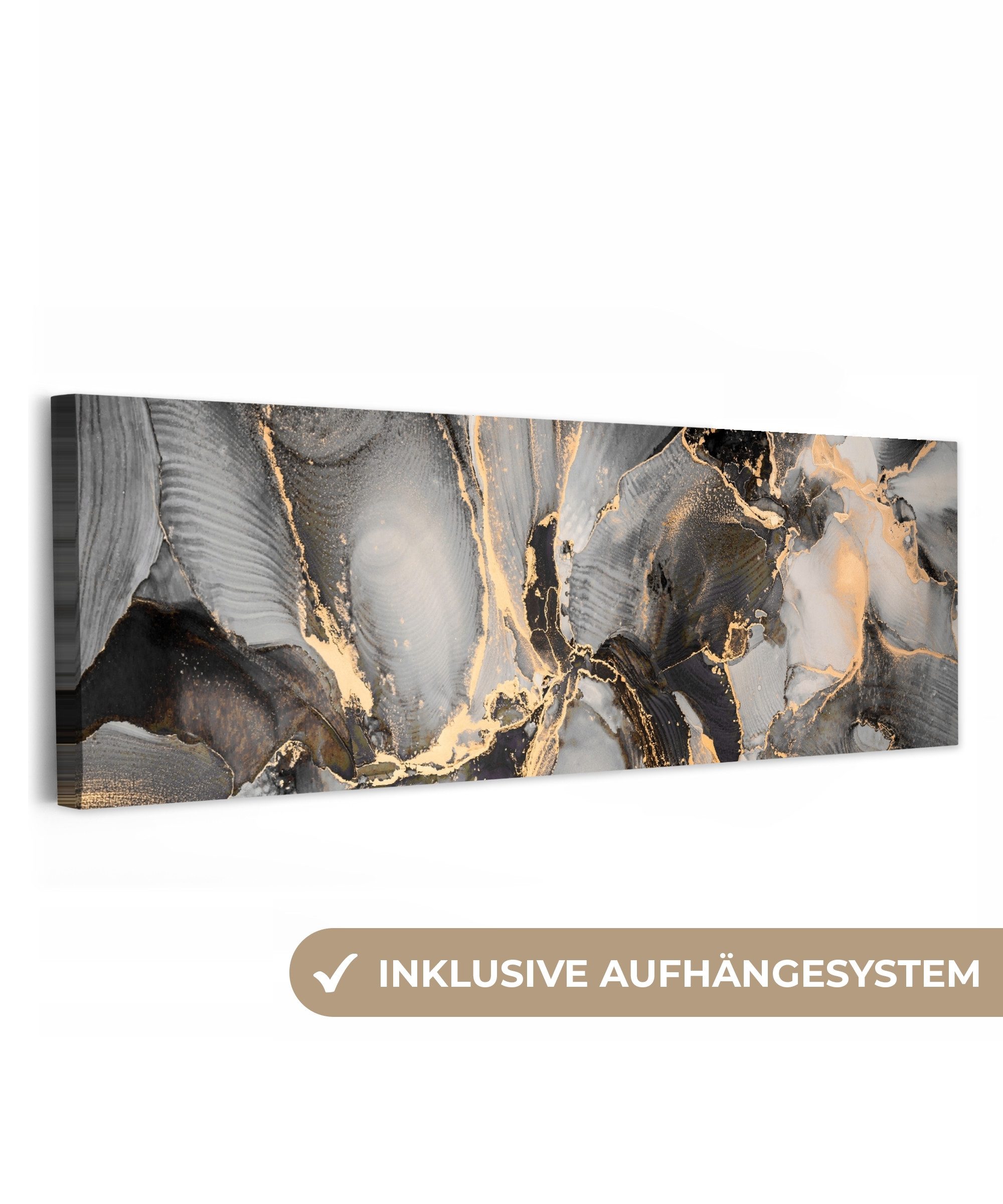 OneMillionCanvasses® Leinwandbild Panorama Grau - Luxus günstig online kaufen