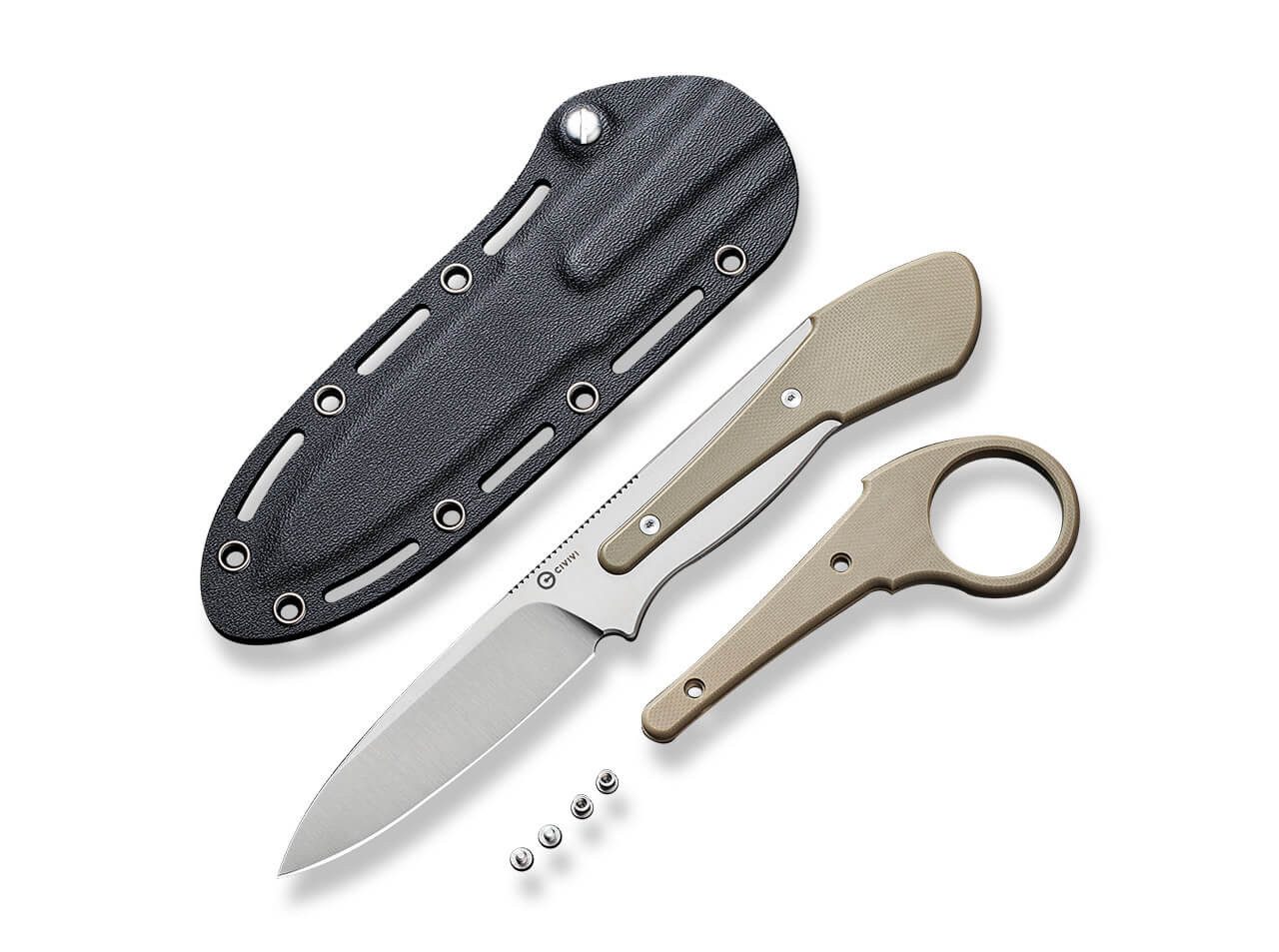 CIVIVI Universalmesser CIVIVI Varius G10 Tan feststehendes Messer mit Kydexscheide, (1 St), Wechselgriff, Scheide inklusive