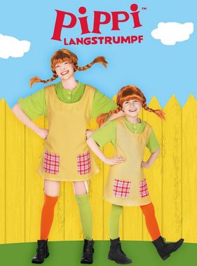 Maskworld Kostüm Pippi Langstrumpf Kostüm, Original Pippi Langstrumpf Kostüm für Erwachsene