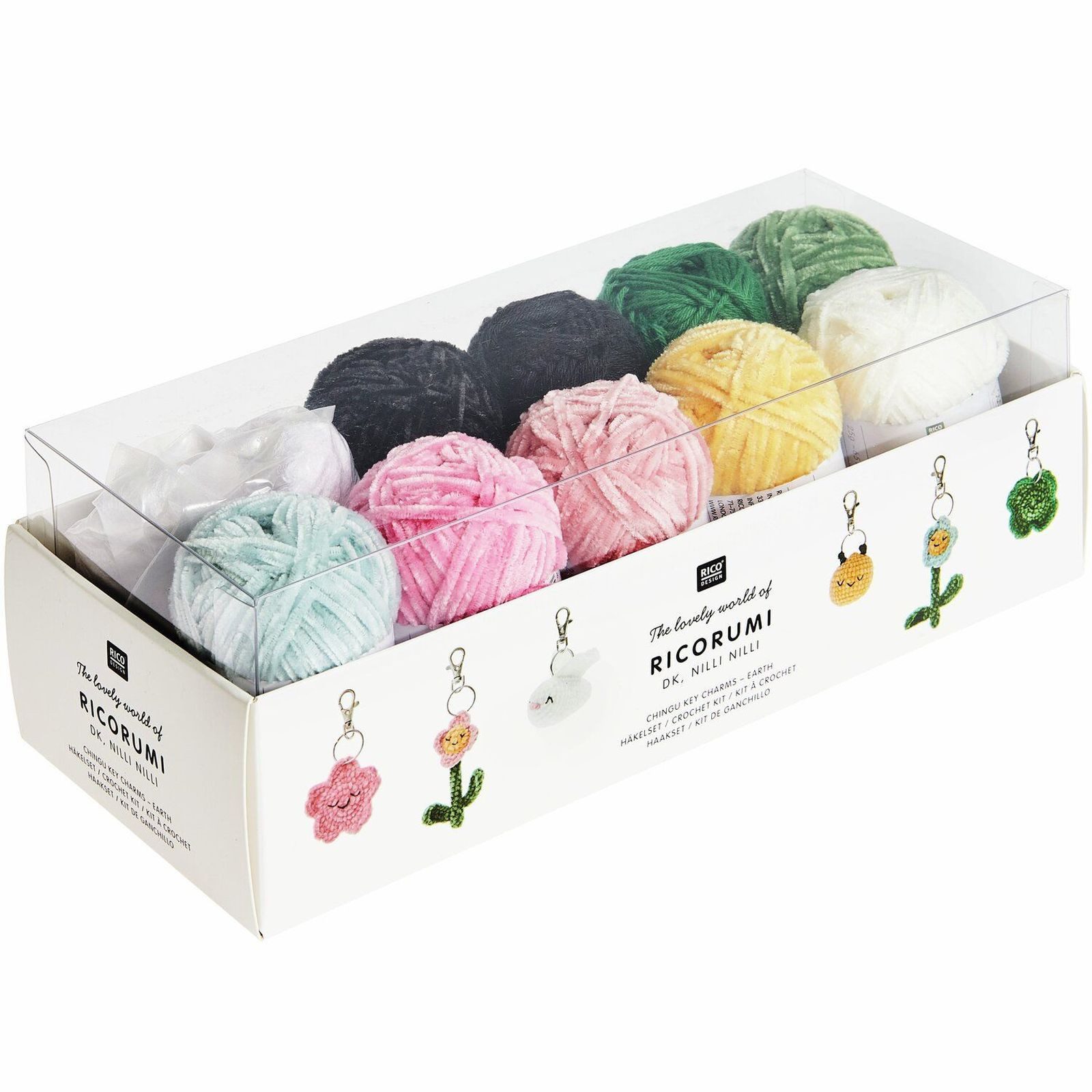 Rico Design Kreativset Ricorumi Häkelset Schlüsselanhänger, DIY-Set