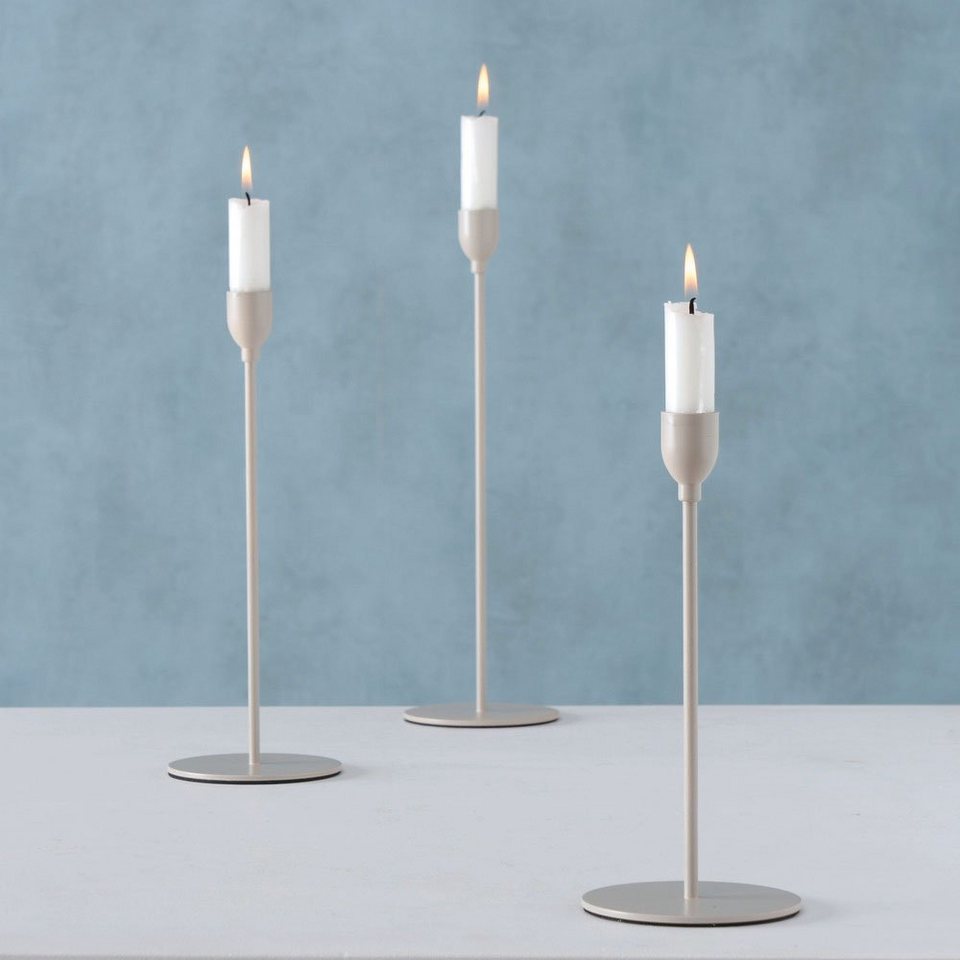 BOLTZE Kerzenhalter Malte, Weihnachtsdeko (Set, 3 St), aus Eisen, in unterschiedlichen  Höhen