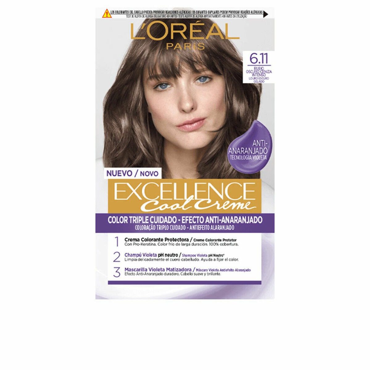 L'ORÉAL PARIS Coloration L’Oréal Paris EXCELLENCE-Creme-Haarfarbe #6.11-dunkel aschblond 1 u