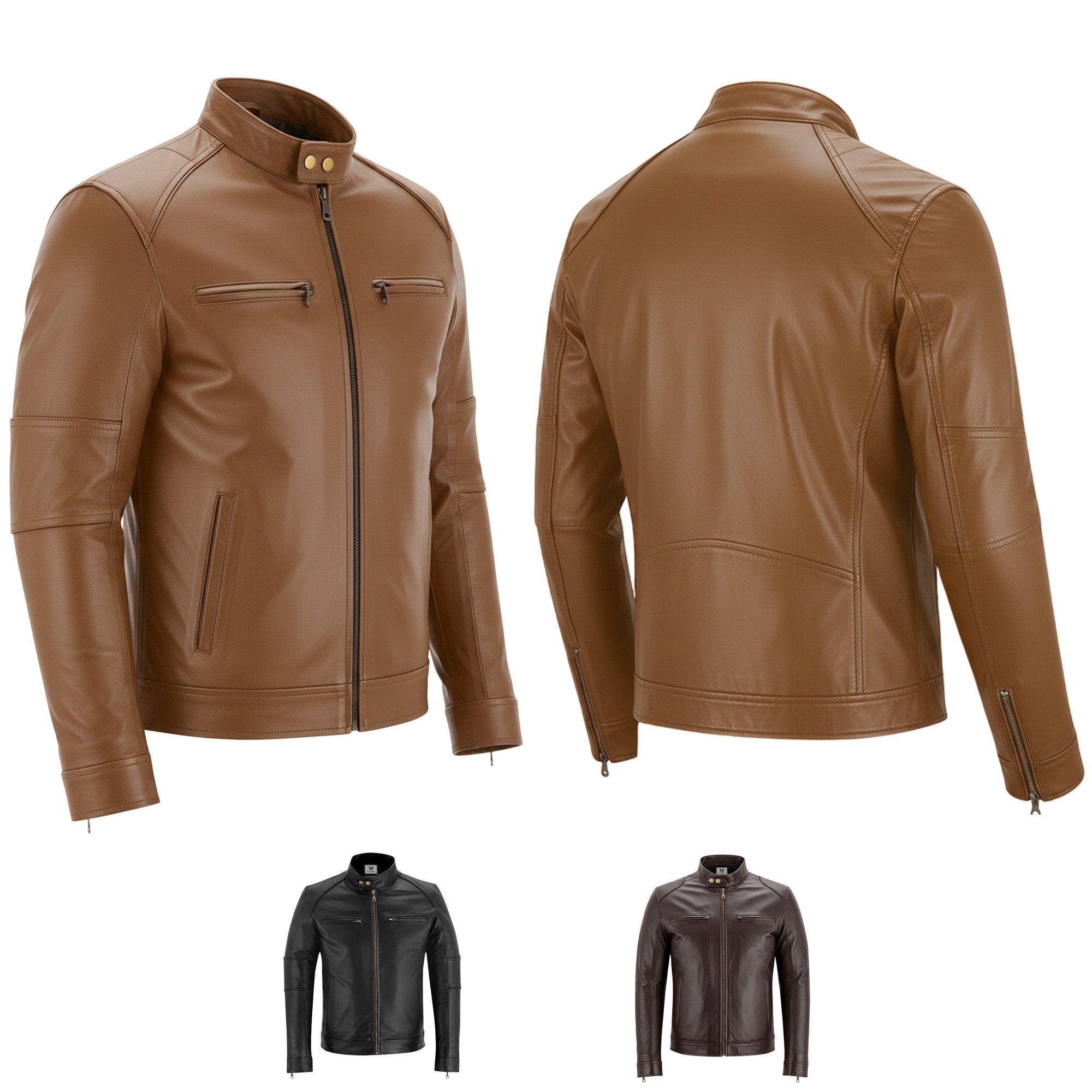 German Wear Lederjacke Trend 502J Lederjacke Jacke aus Lamm Nappa Leder