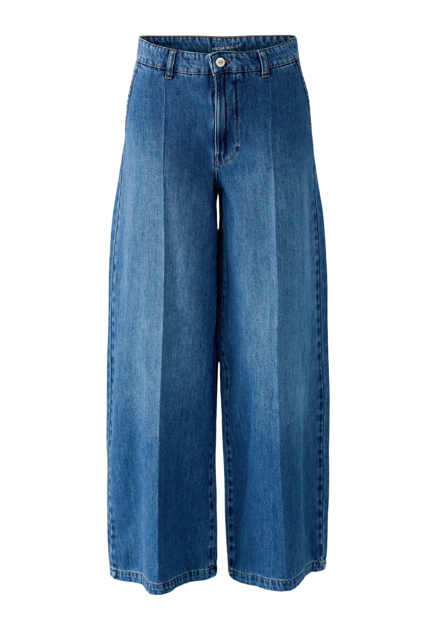 Oui Relax-fit-Jeans Lederbesatz