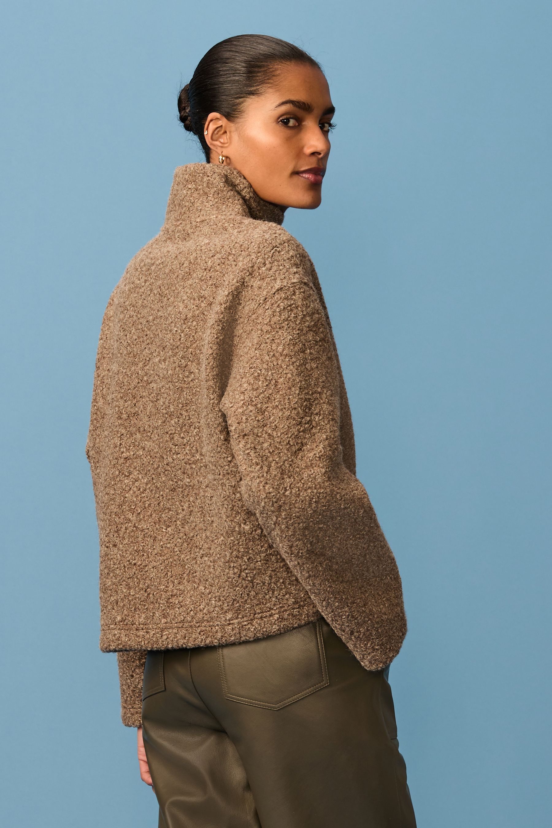 Next Fleecepullover Sweat-Oberteil aus Teddyfellfleece mit RV-Kragen (1-tlg günstig online kaufen