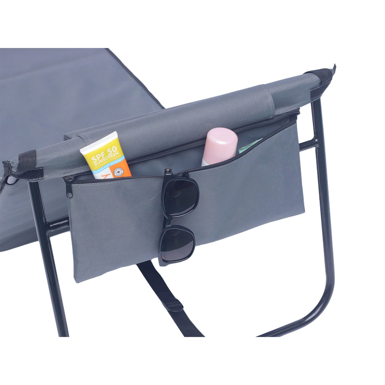 Mojawo Doppelliege Strandliege Strandmatte Rückenlehne Kissen faltbar L152xB51xH41cm – Bild 3 von 5