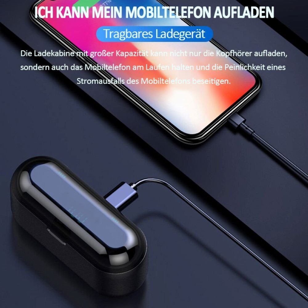 Kabellos Mit Headset Powerbank) (Bluetooth Bothergu In-Ear-Kopfhörer 5.0 Ohrhöhrer Sport