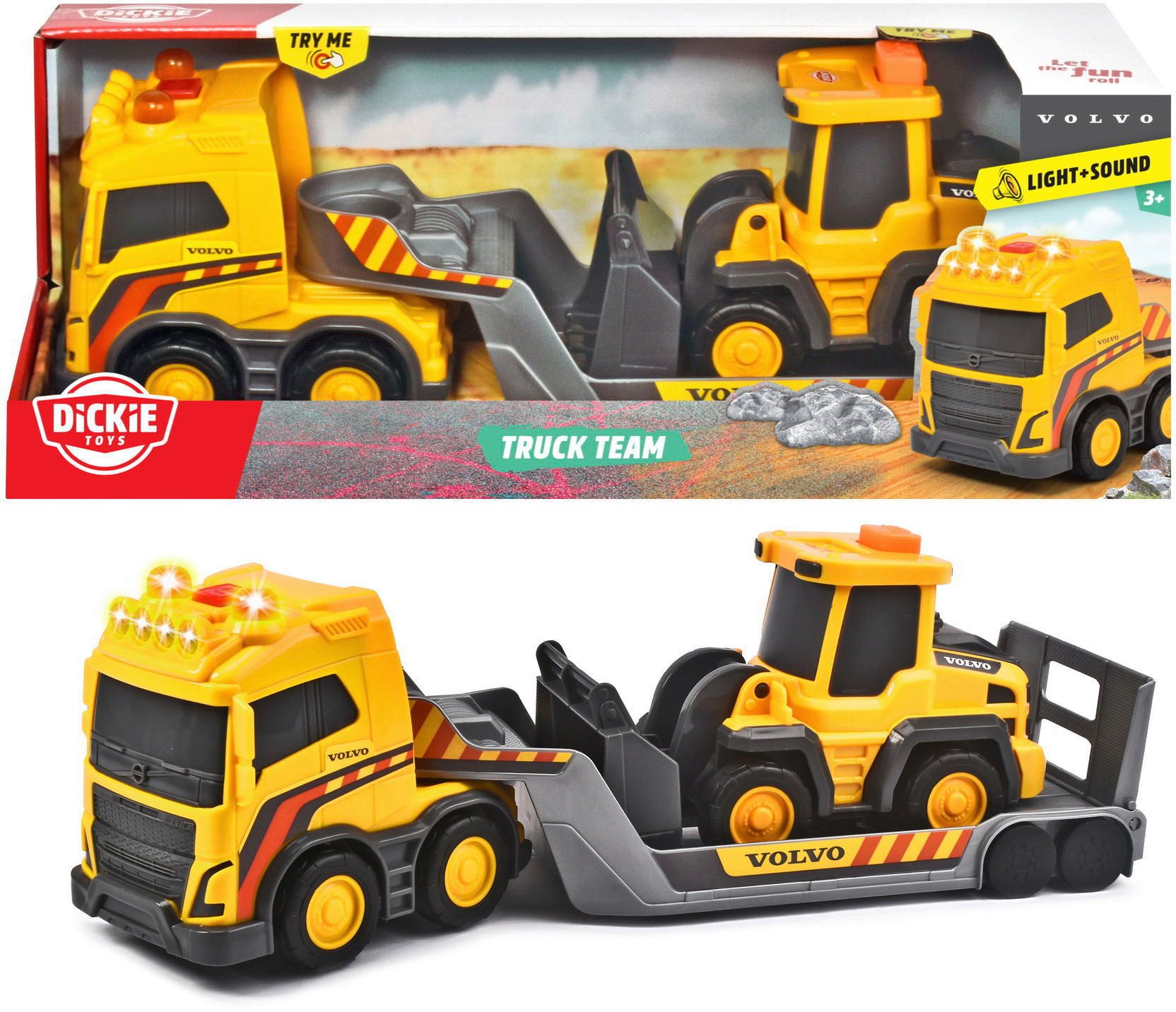 Dickie Toys Spielzeug-Auto Dickie Spielfahrzeug Tieflader Baustelle Go Real günstig online kaufen