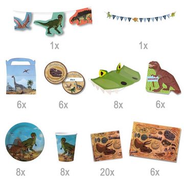 dh konzept Papierdekoration T-Rex Dinosaurier XXL Party Deko Set für Kindergeburtstage