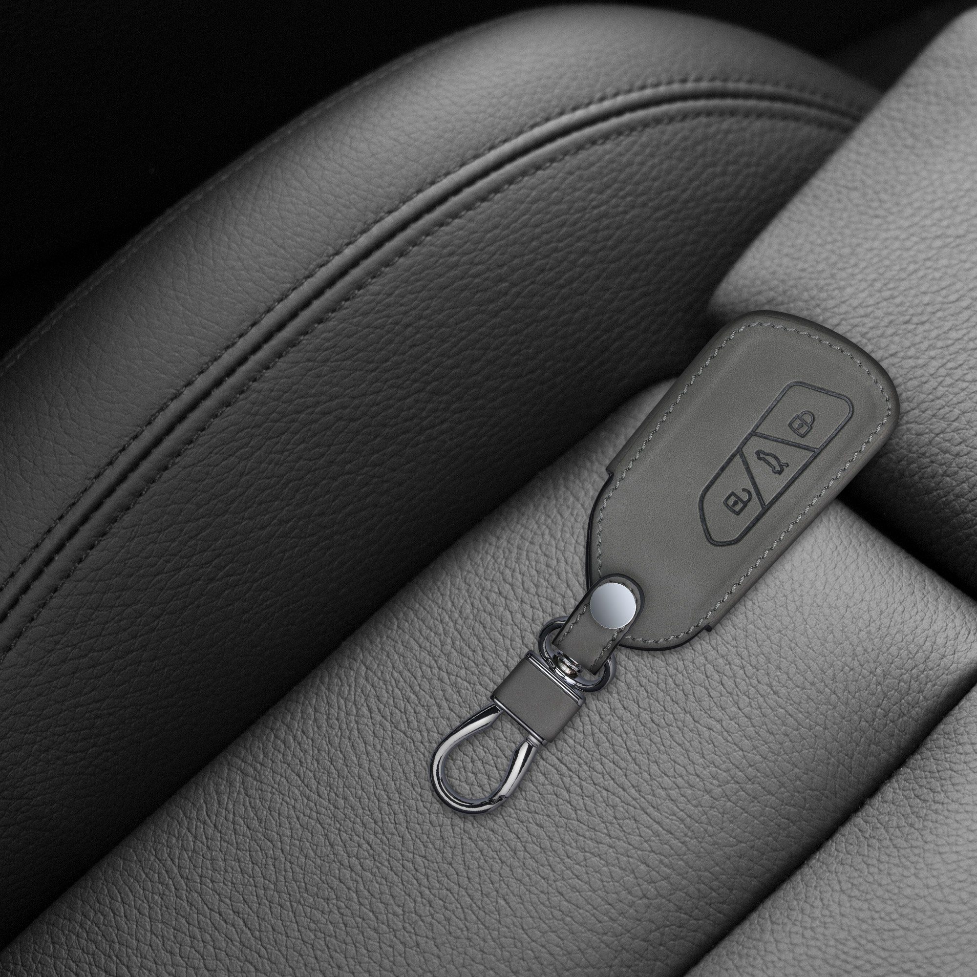 Kunstleder Grau Schutzhülle Golf Nubuklederoptik Schlüsseltasche - VW für Schlüsselhülle Cover Hülle kwmobile Autoschlüssel 8,