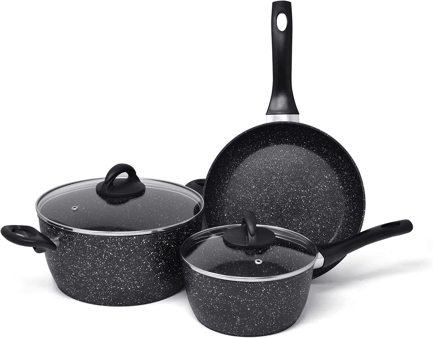 JOEJI’S KITCHEN Pfannen-Set Joejis 3-teiliges Pfannenset Induktion Antihaft – Pfannensets Bratpfannenset mit 3-teiligem Pfannenbratpfannen-Induktions-Pfannenset, (3-tlg)