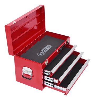 KS Tools Werkzeugbox, Werkzeugtruhe mit 3 Schubladen-rot, L508xH255xB303mm