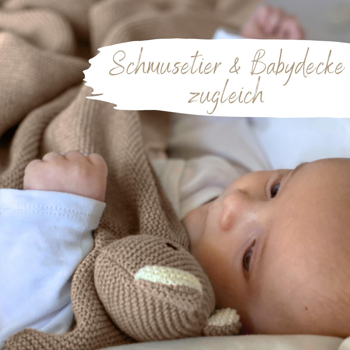 Babydecke DIKOS® Babydecke SCHMUSE-Bär Baby Geschenk Mädchen Junge Geschenkset, DIKOS, Geschenk zur Geburt, PREMIUM Qualität, 100 % BIO Baumwolle, nachhaltig – Bild 5 von 5
